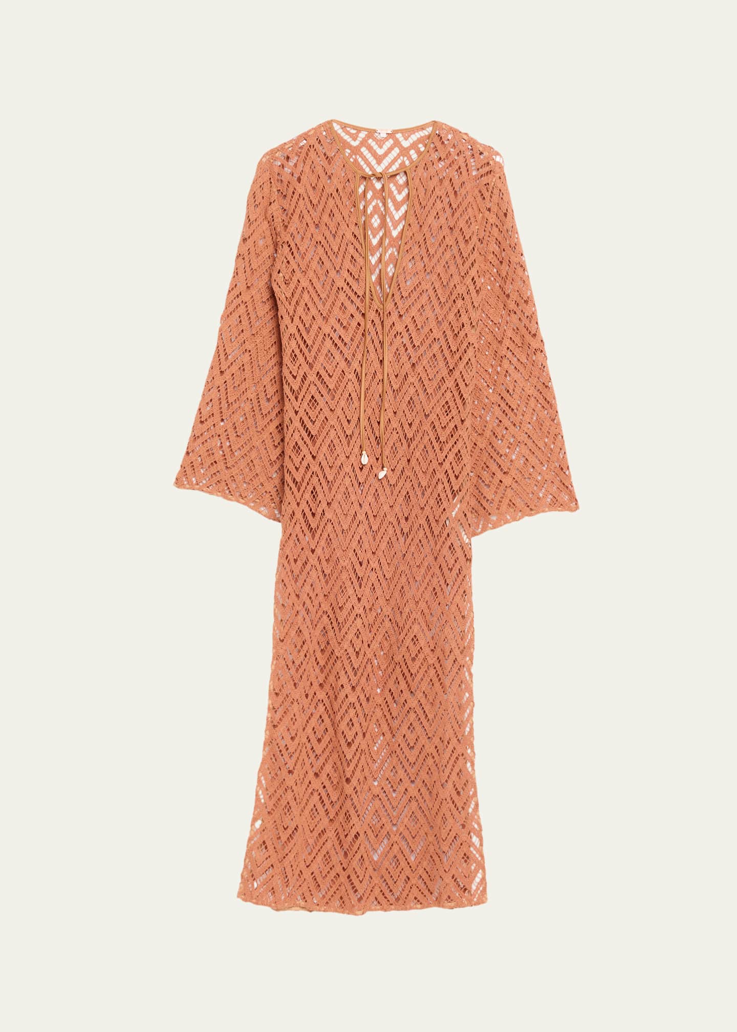 Johanna Ortiz Wild Savannah Embroidered Long-Sleeve Midi Tunic Dress -  Bergdorf Goodman