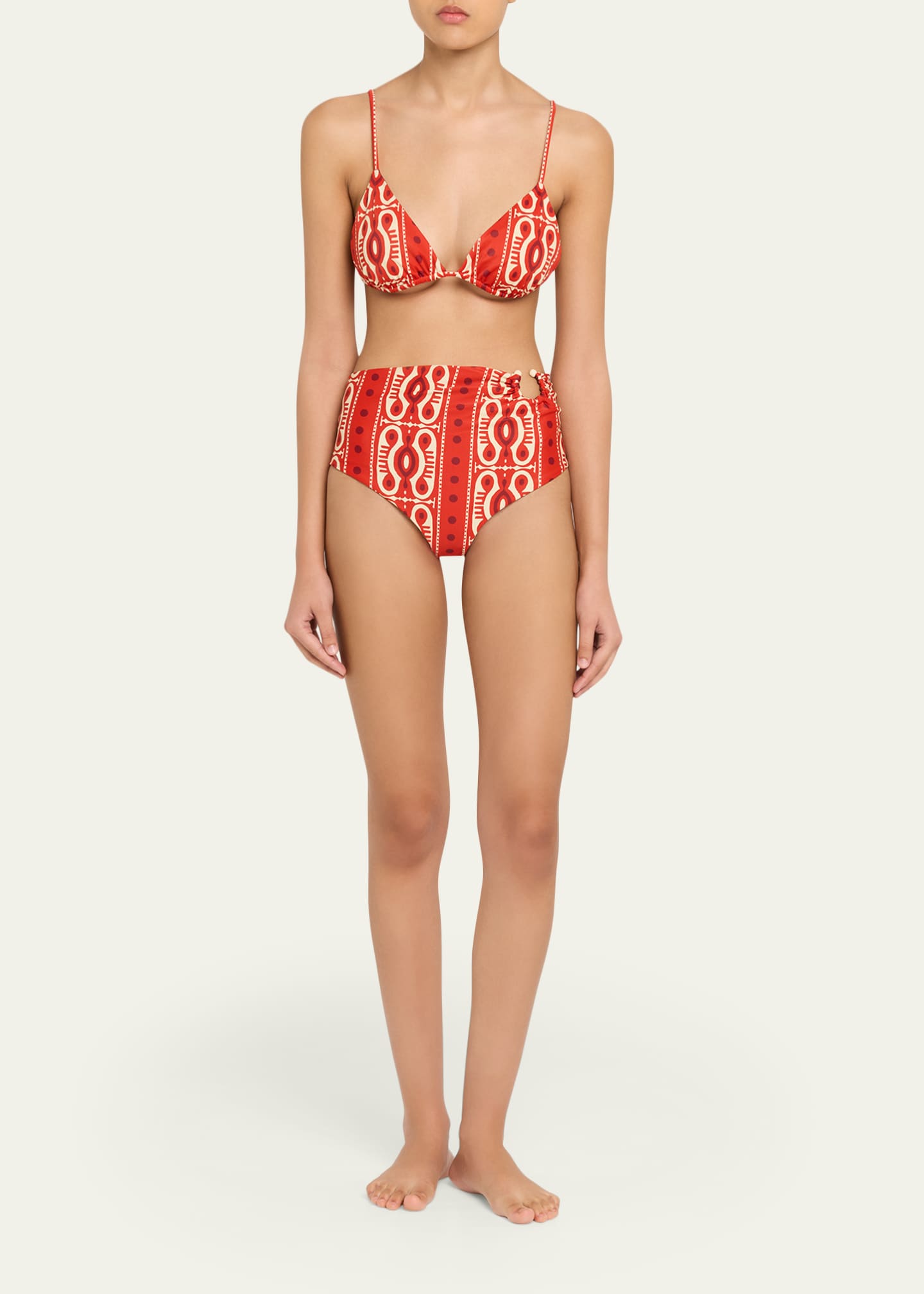 Johanna Ortiz Konibo Tribal-Print Triangle Bikini Top - Bergdorf
