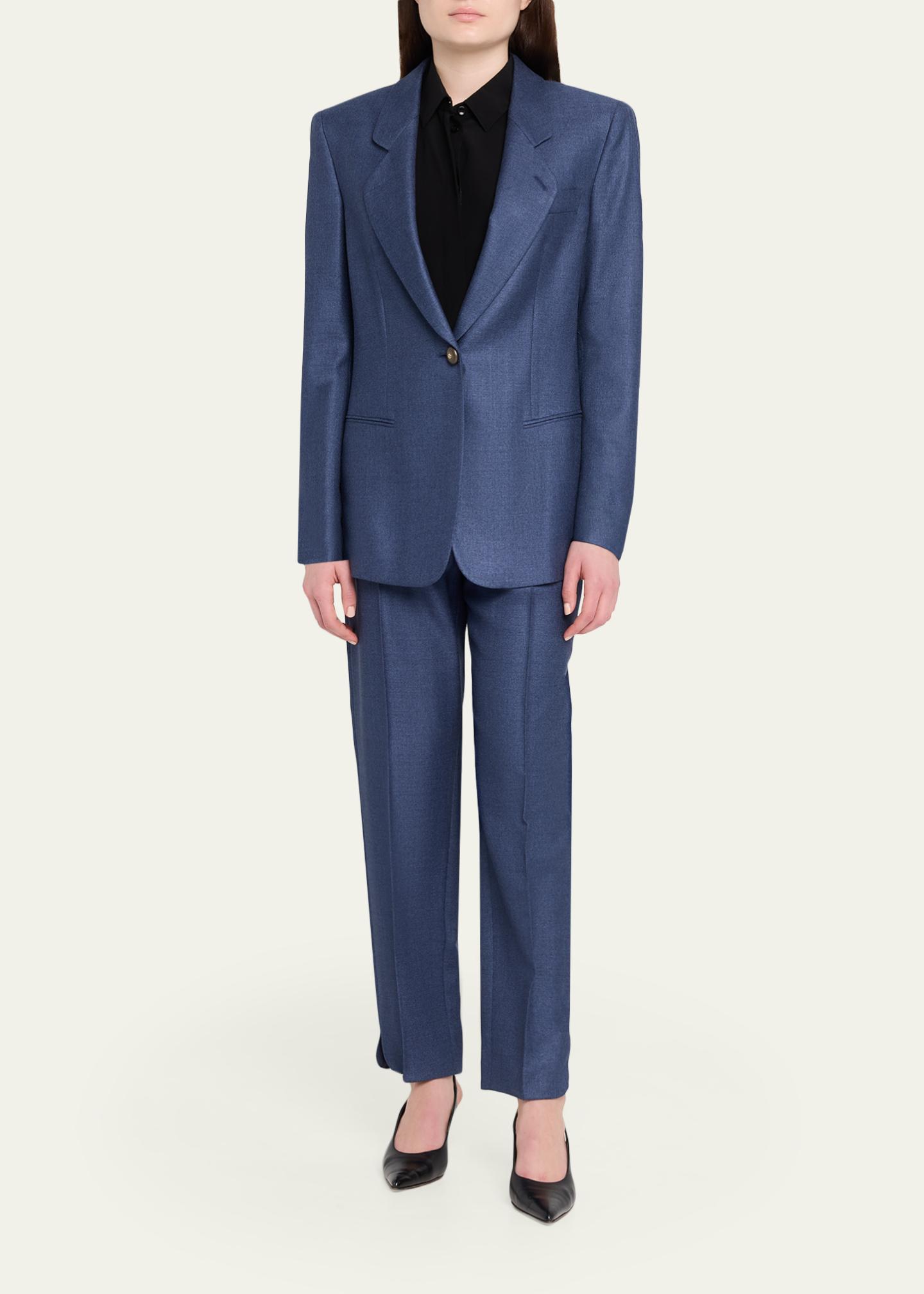 Giorgio Armani Single-Breasted Silk Blazer Jacket - Bergdorf Goodman