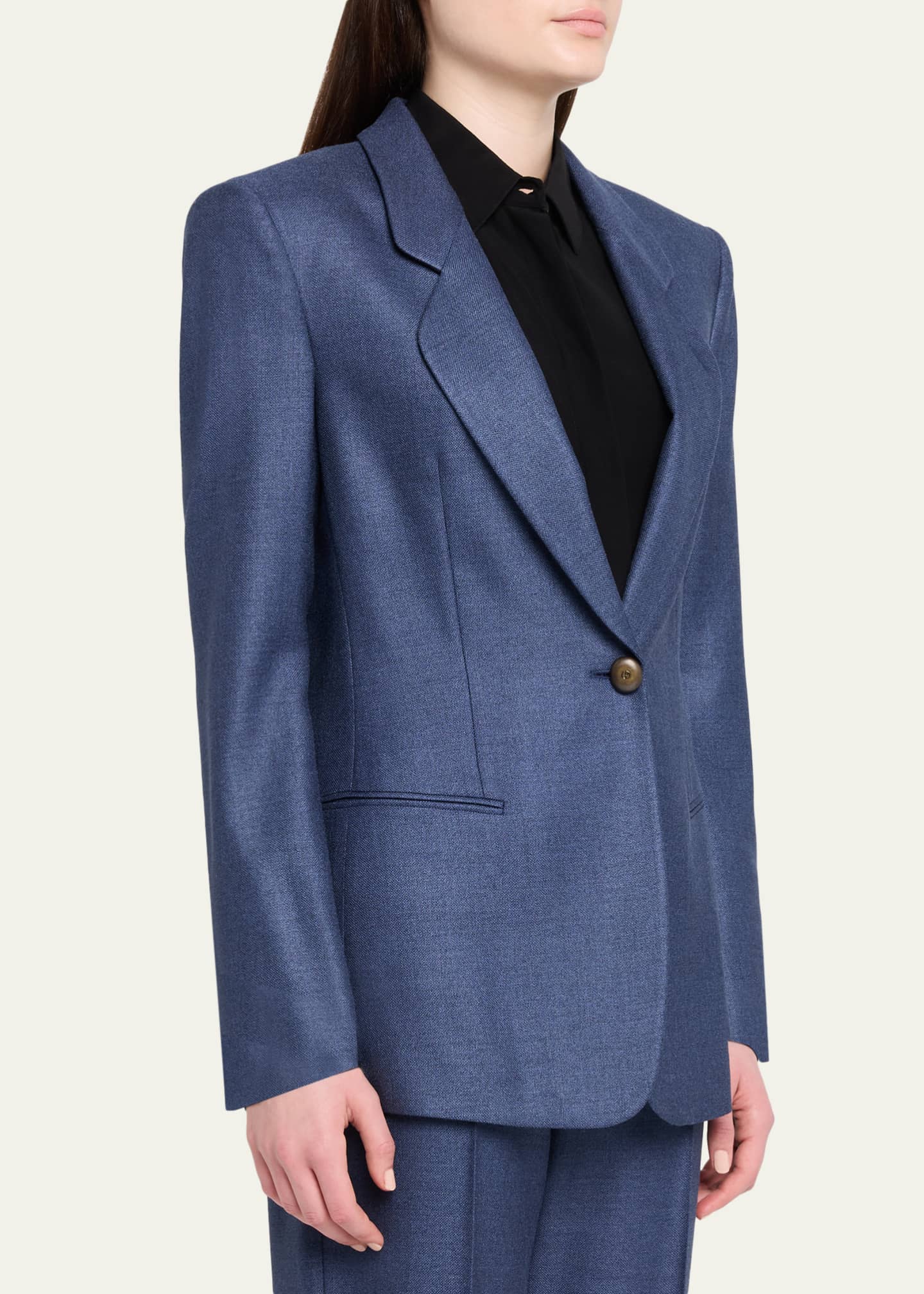 Giorgio Armani Single-Breasted Silk Blazer Jacket - Bergdorf Goodman
