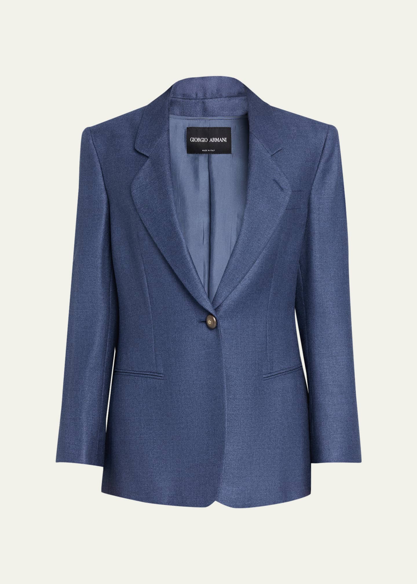 Giorgio Armani Single-Breasted Silk Blazer Jacket - Bergdorf Goodman