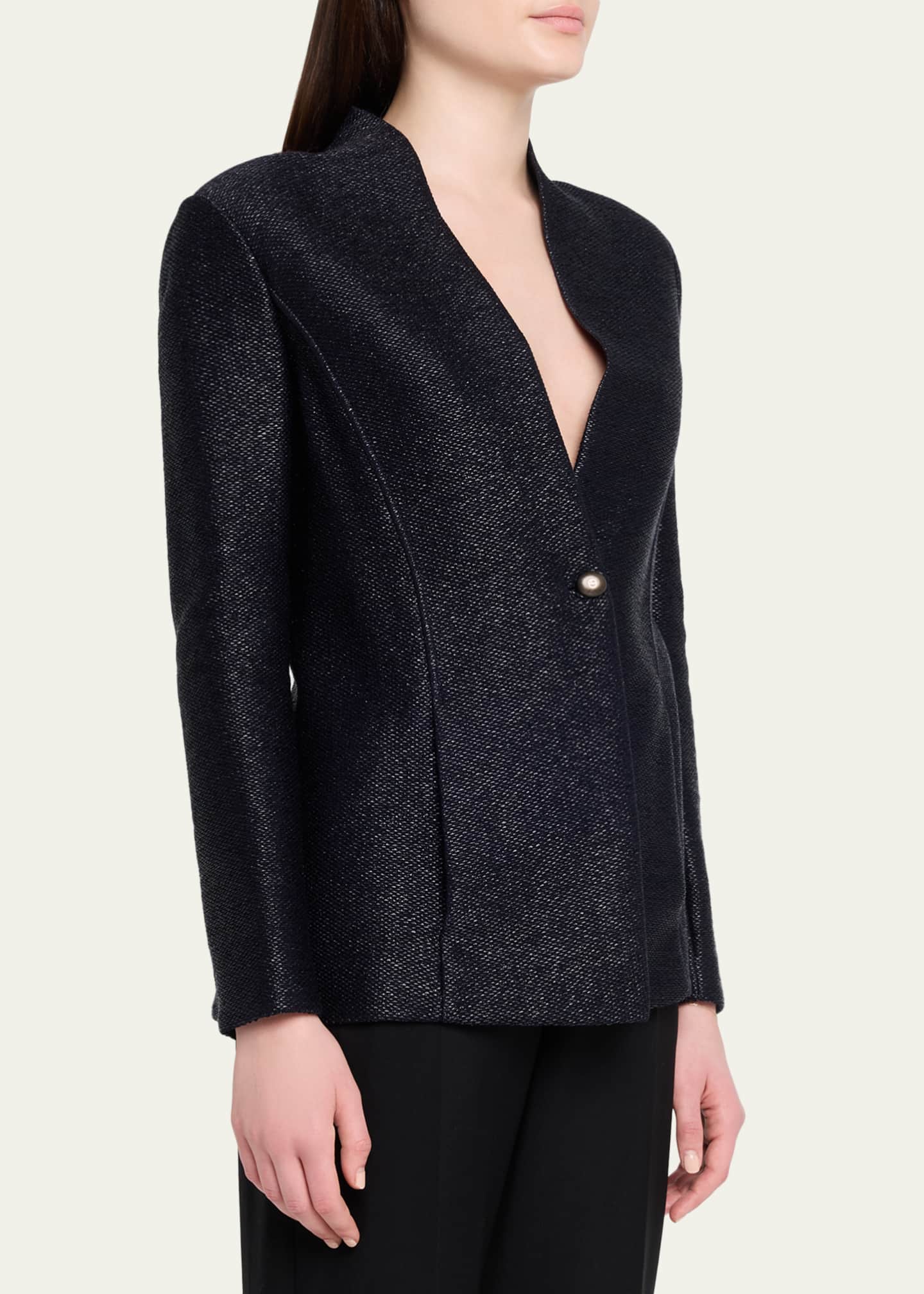 Giorgio Armani Metallic Raffia Single-Breasted Jacket - Bergdorf