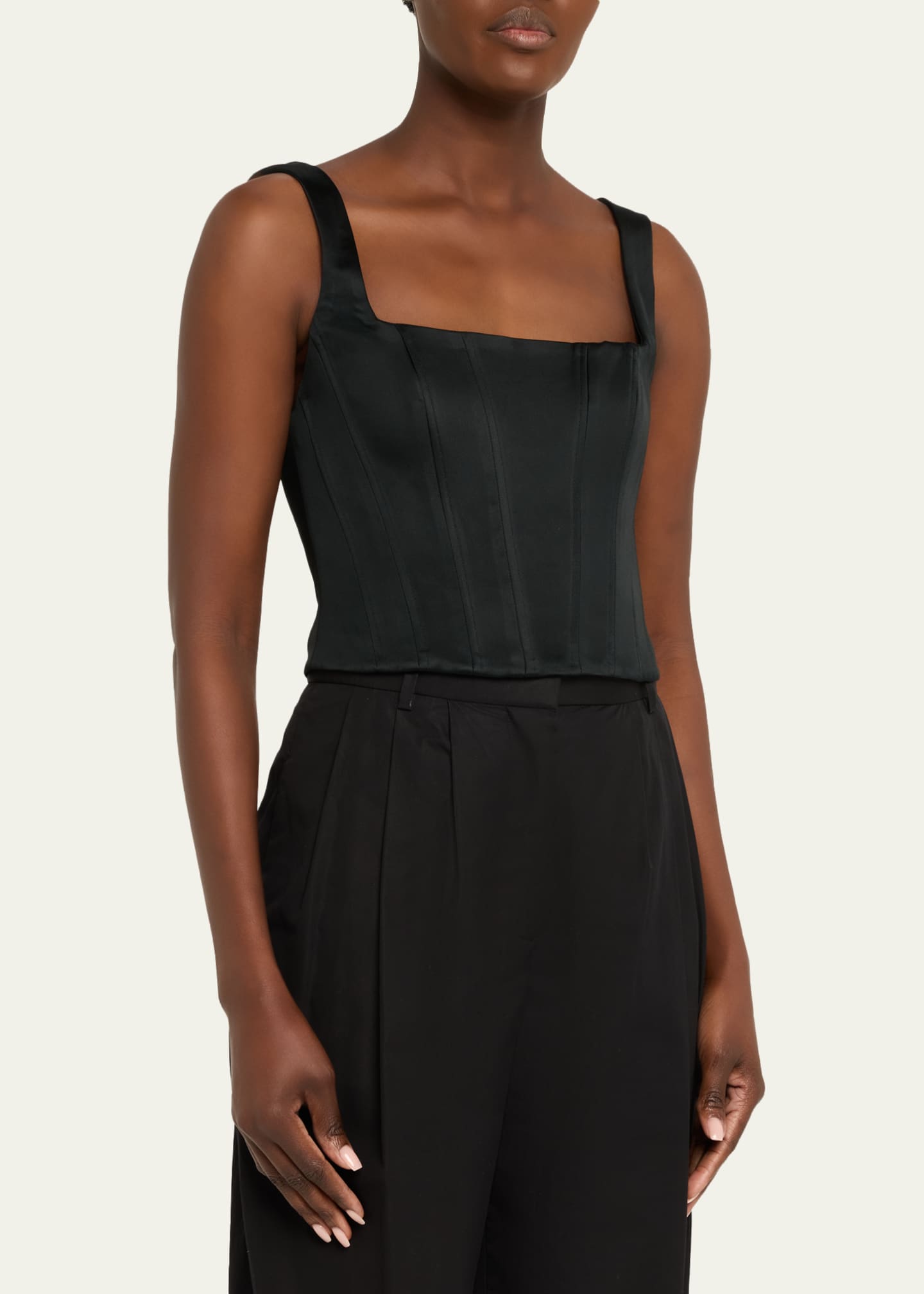 ALICE + OLIVIA Lilianna Satin Corset Top - Bergdorf Goodman