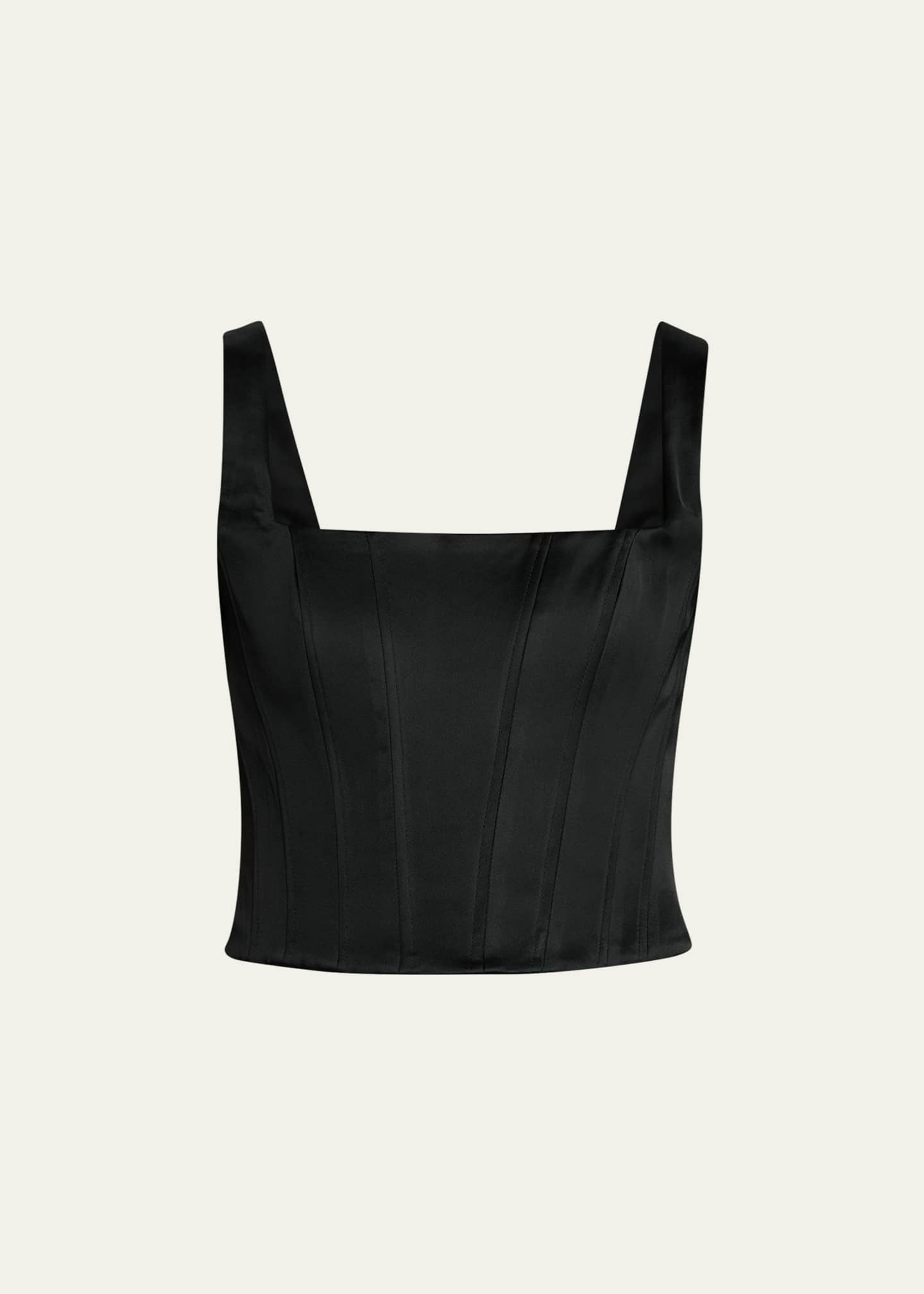 ALICE + OLIVIA Lilianna Satin Corset Top - Bergdorf Goodman