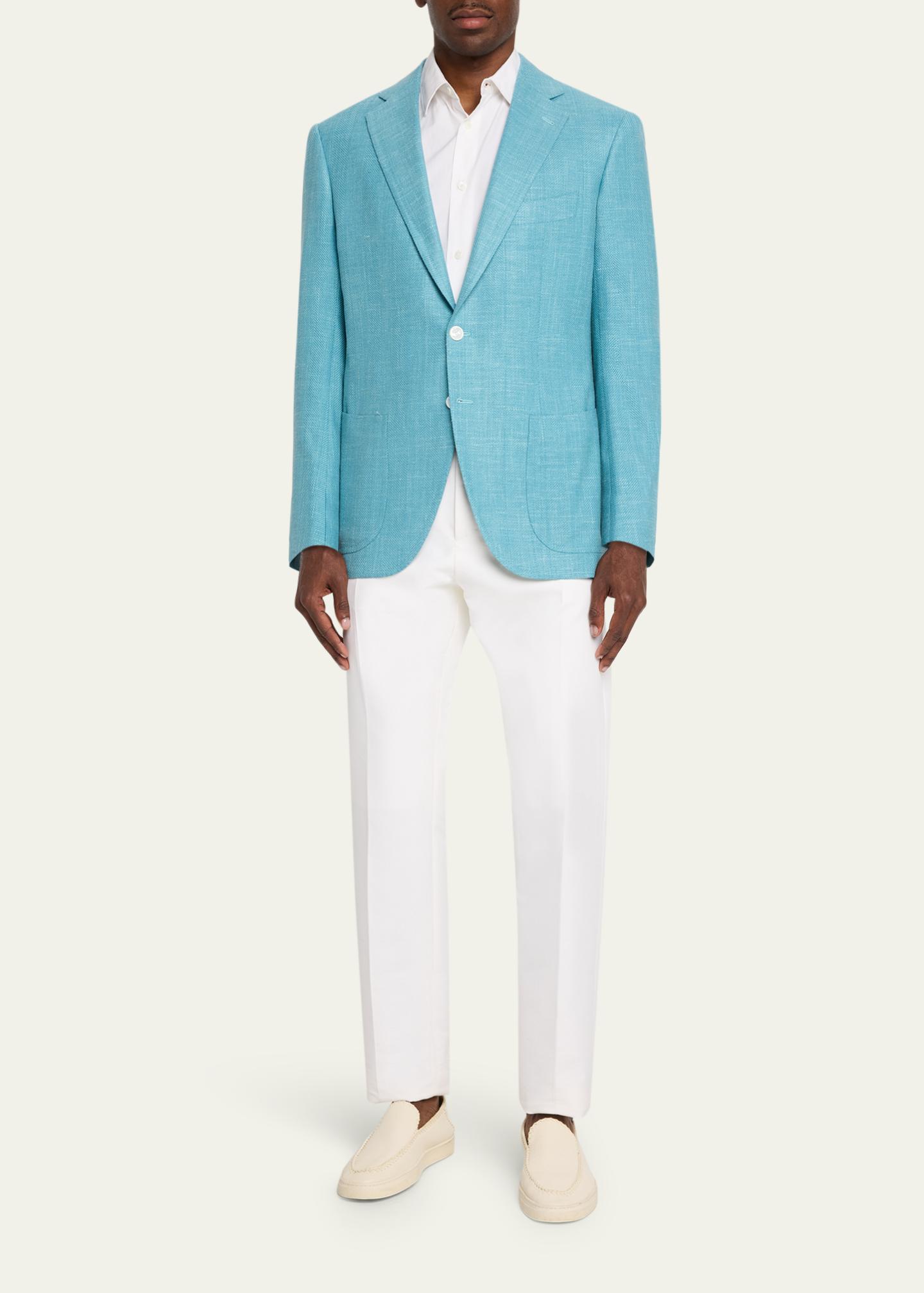 Cesare Attolini Men's Herringbone Patch Pocket Single-Breasted