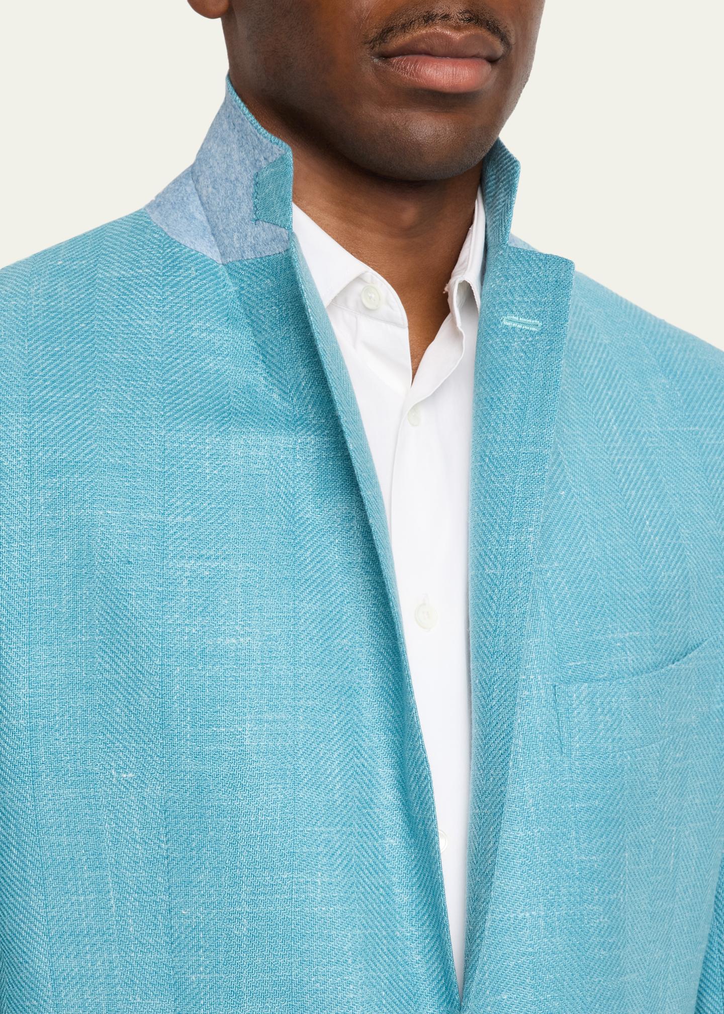 Cesare Attolini Men's Herringbone Patch Pocket Single-Breasted