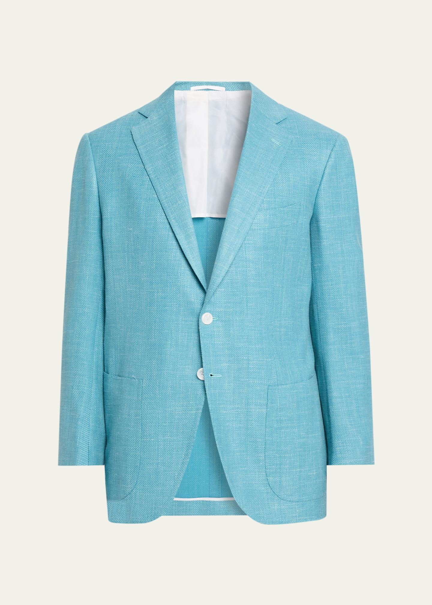 Cesare Attolini Men's Herringbone Patch Pocket Single-Breasted