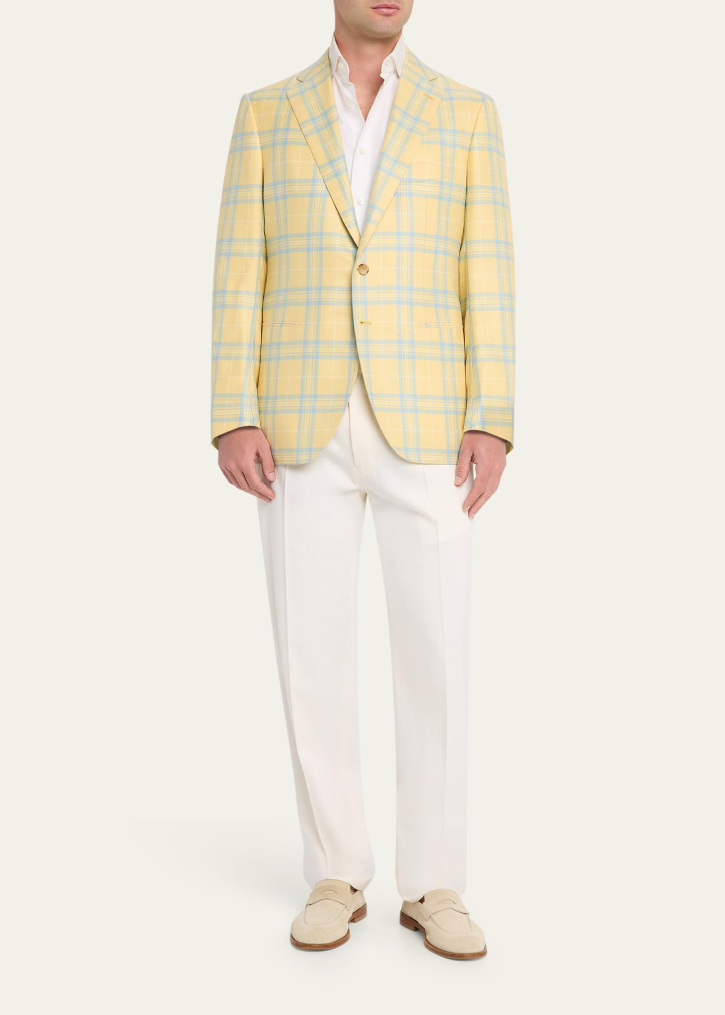 Cesare Attolini Men's Cashmere and Silk Oversized Plaid Single