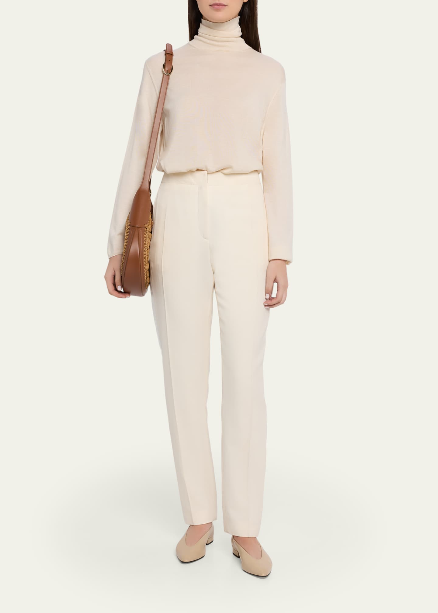 Giorgio Armani Small Raffia & Leather Hobo Bag - Bergdorf Goodman