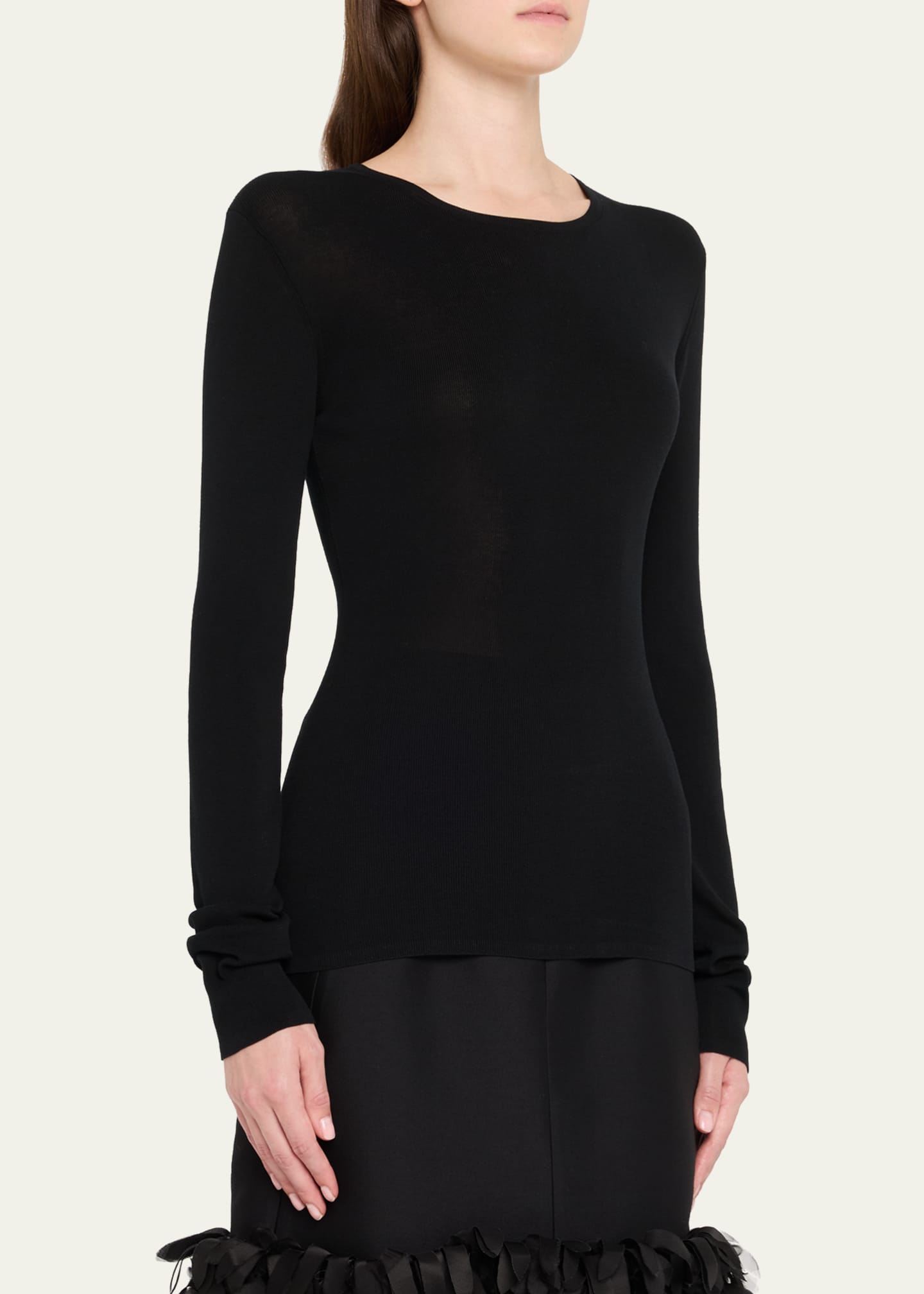 Toteme Long-Sleeve Jersey Top - Bergdorf Goodman