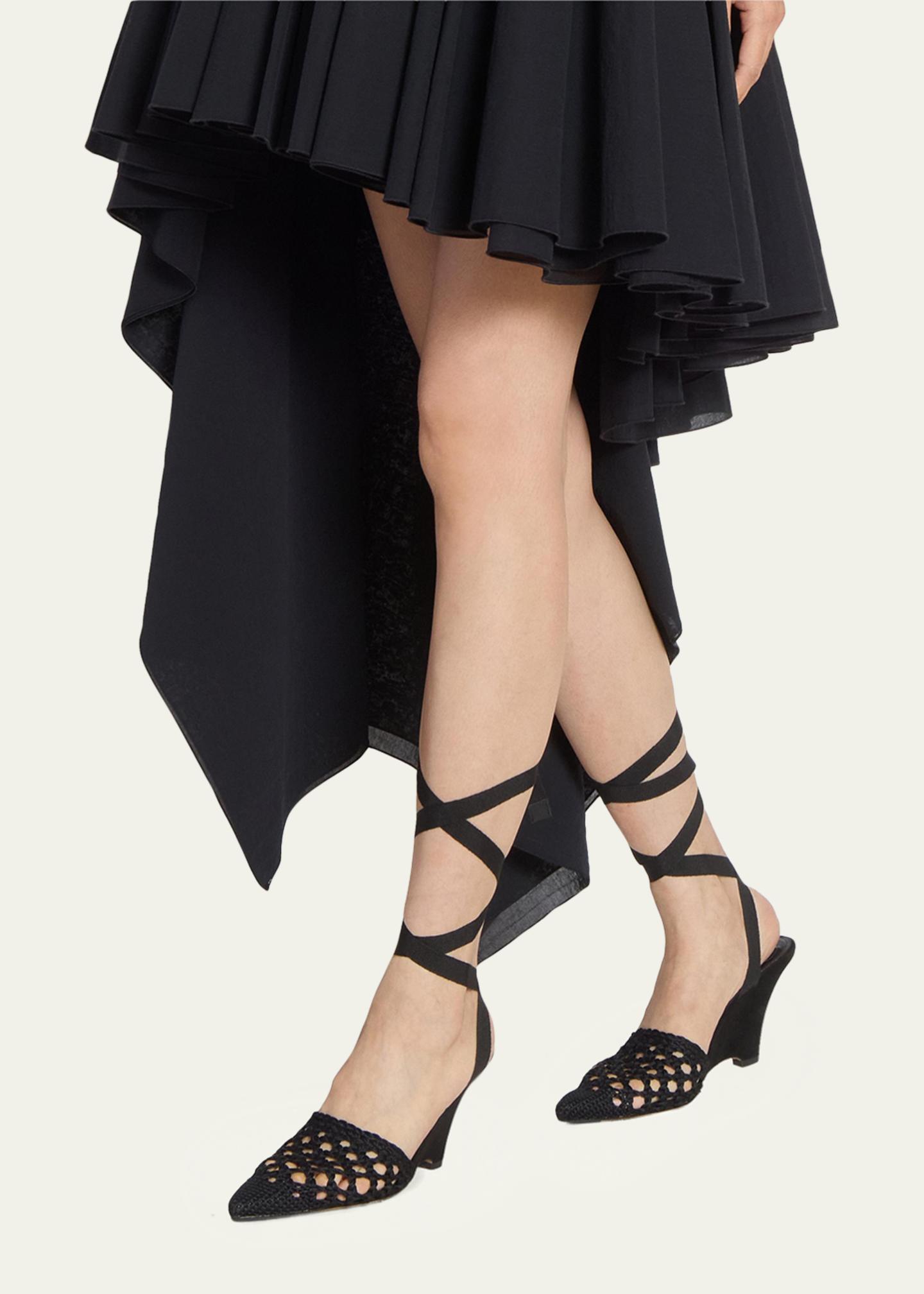 Jacquemus 80mm Les Espadrilles Ankle-Tie Wedge Mules - Bergdorf