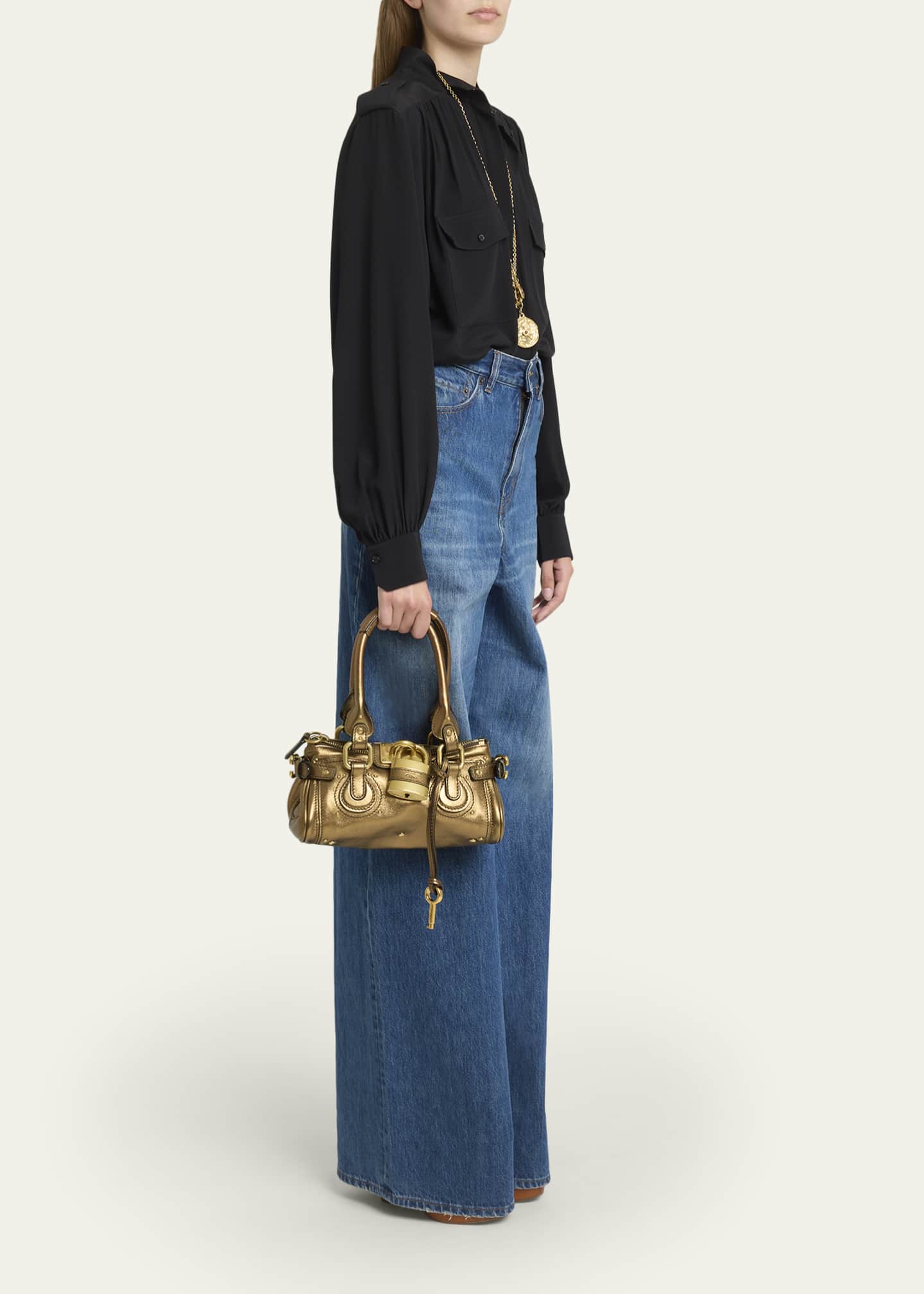 美品 chloe paddington ミニバッグ アクセサリーポーチ CHLOÉ Paddington textured-leather shoulder bag | NET-A-PORTER
