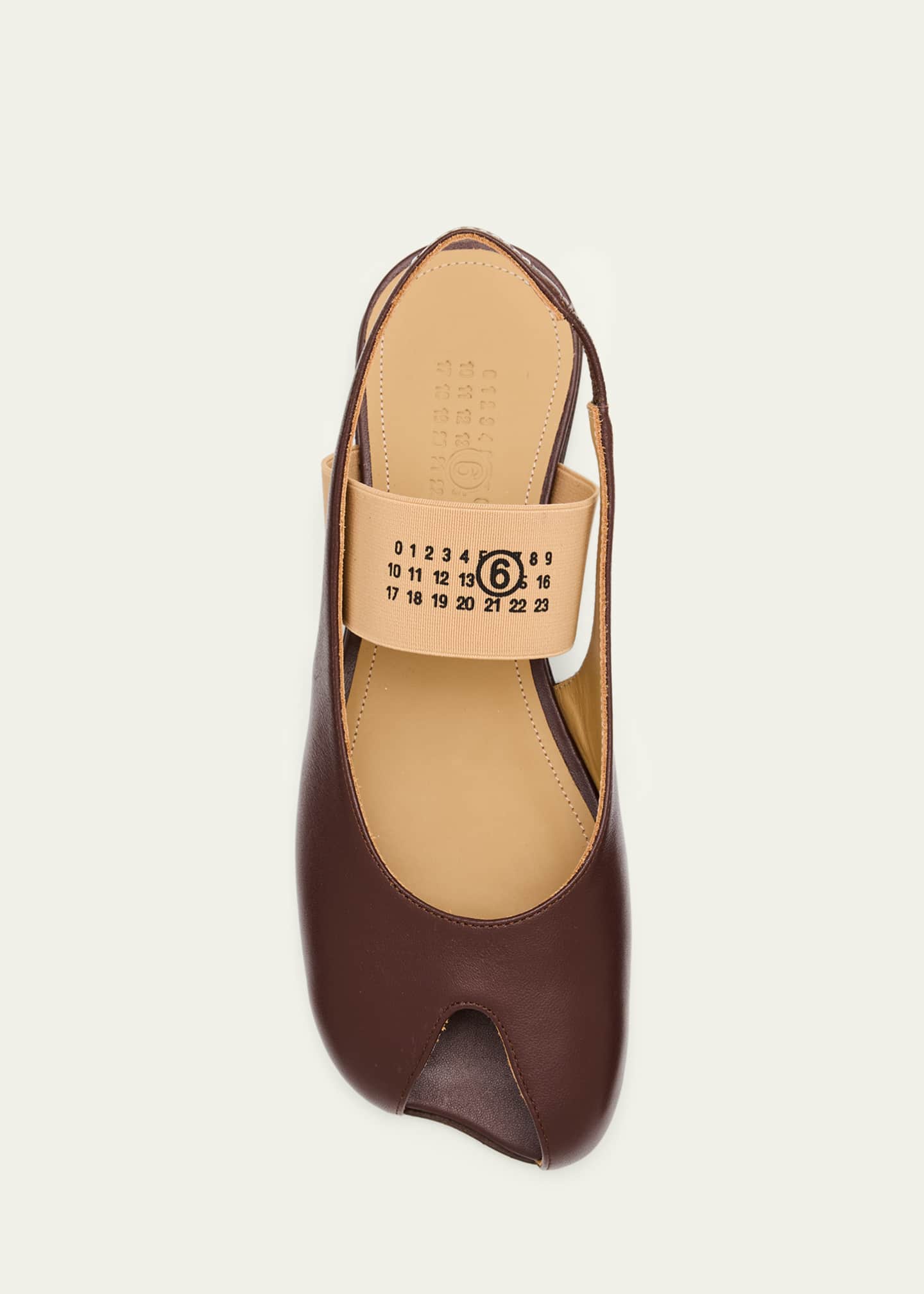Maison Margiela Tabi Anatomic Numeric Leather Slingback Ballerina