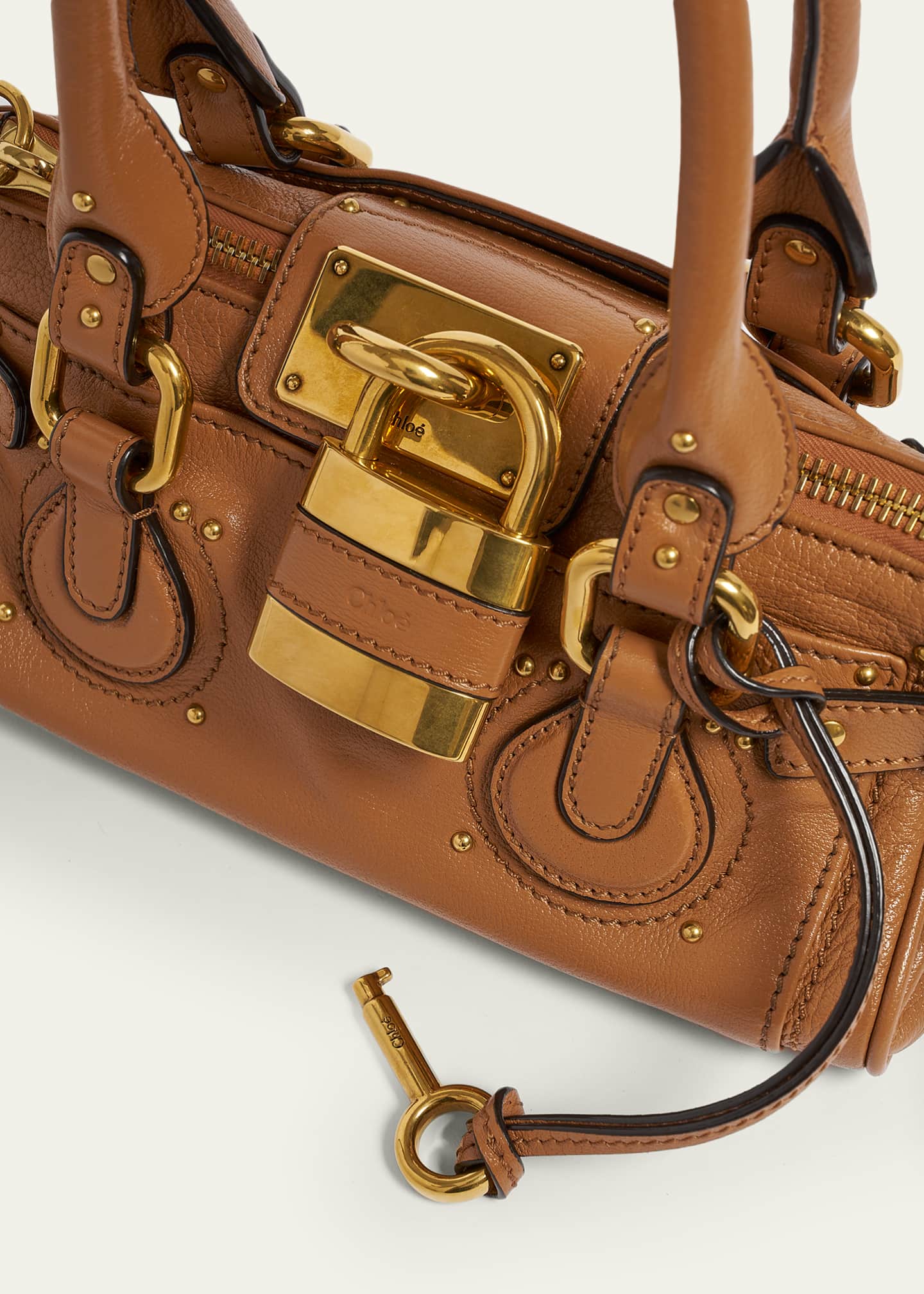 Chloe Small Paddington Padlock Shoulder Bag in Leather - Bergdorf