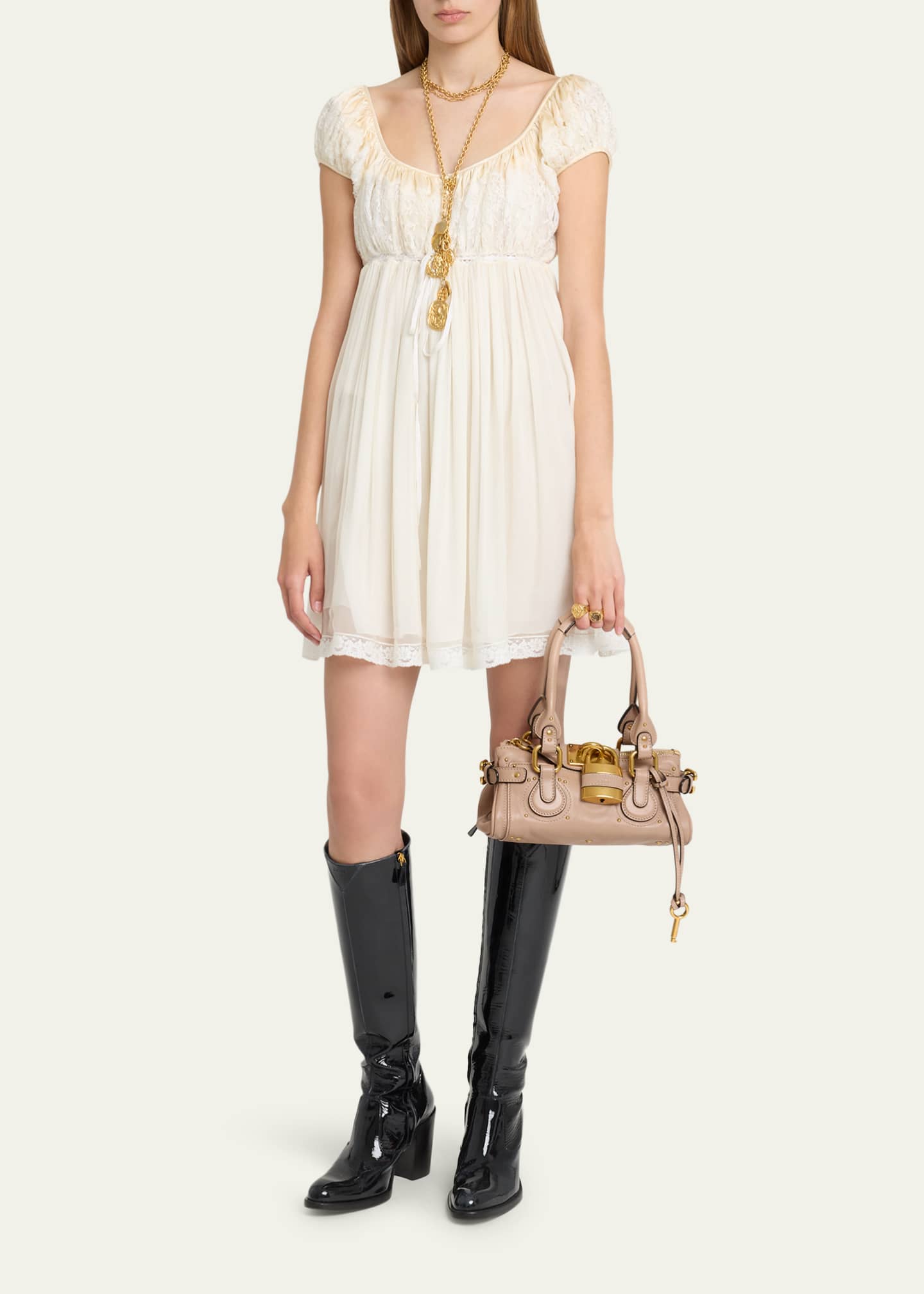 Chloe Small Paddington Padlock Shoulder Bag in Leather - Bergdorf