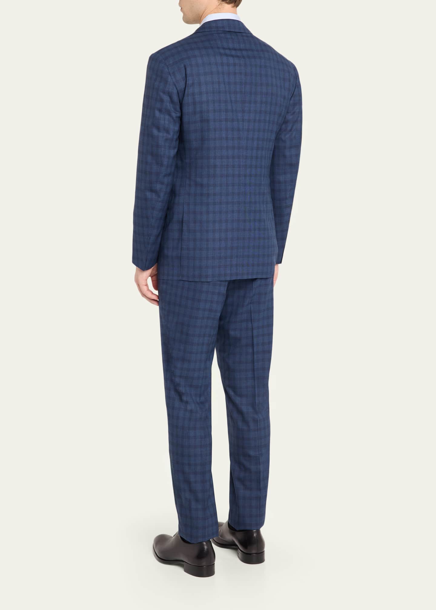 Cesare attolini 46 スーツ Cesare Attolini Men's Wool Windowpane Check Two-Piece Suit