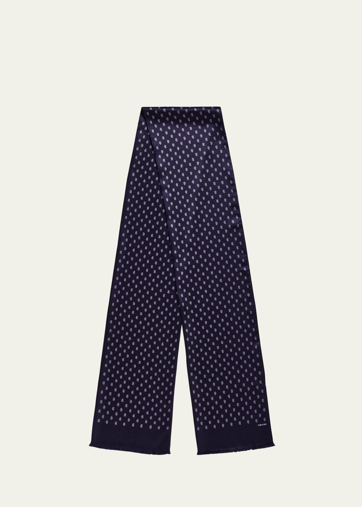 TOM FORD シルクストール TOM FORD Men's Micro Paisley-Print Mulberry Silk Scarf - Bergdorf