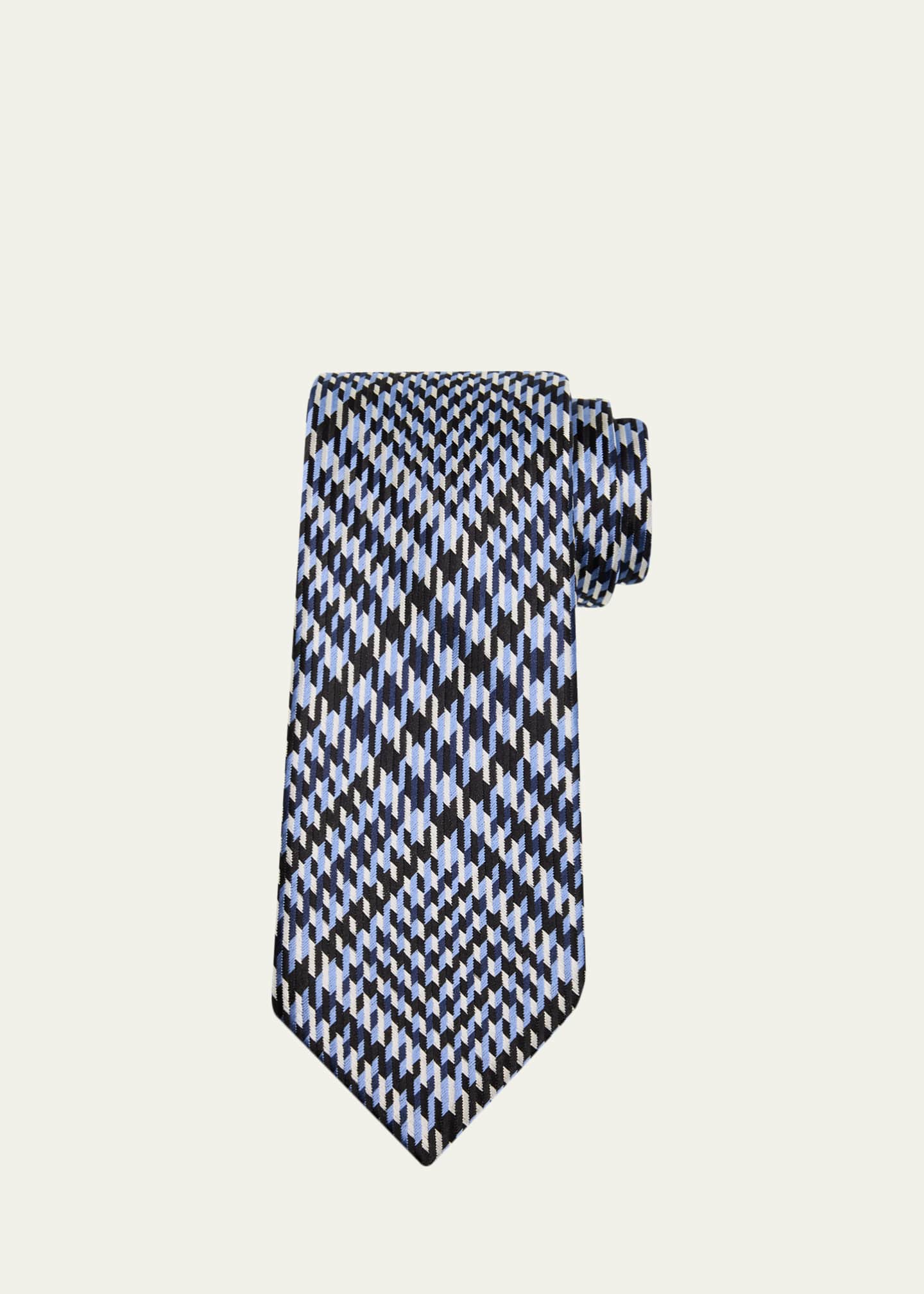 TOM FORD チェック柄 ネクタイ TOM FORD Men's Exploded Prince of Wales Check Silk Tie - Bergdorf