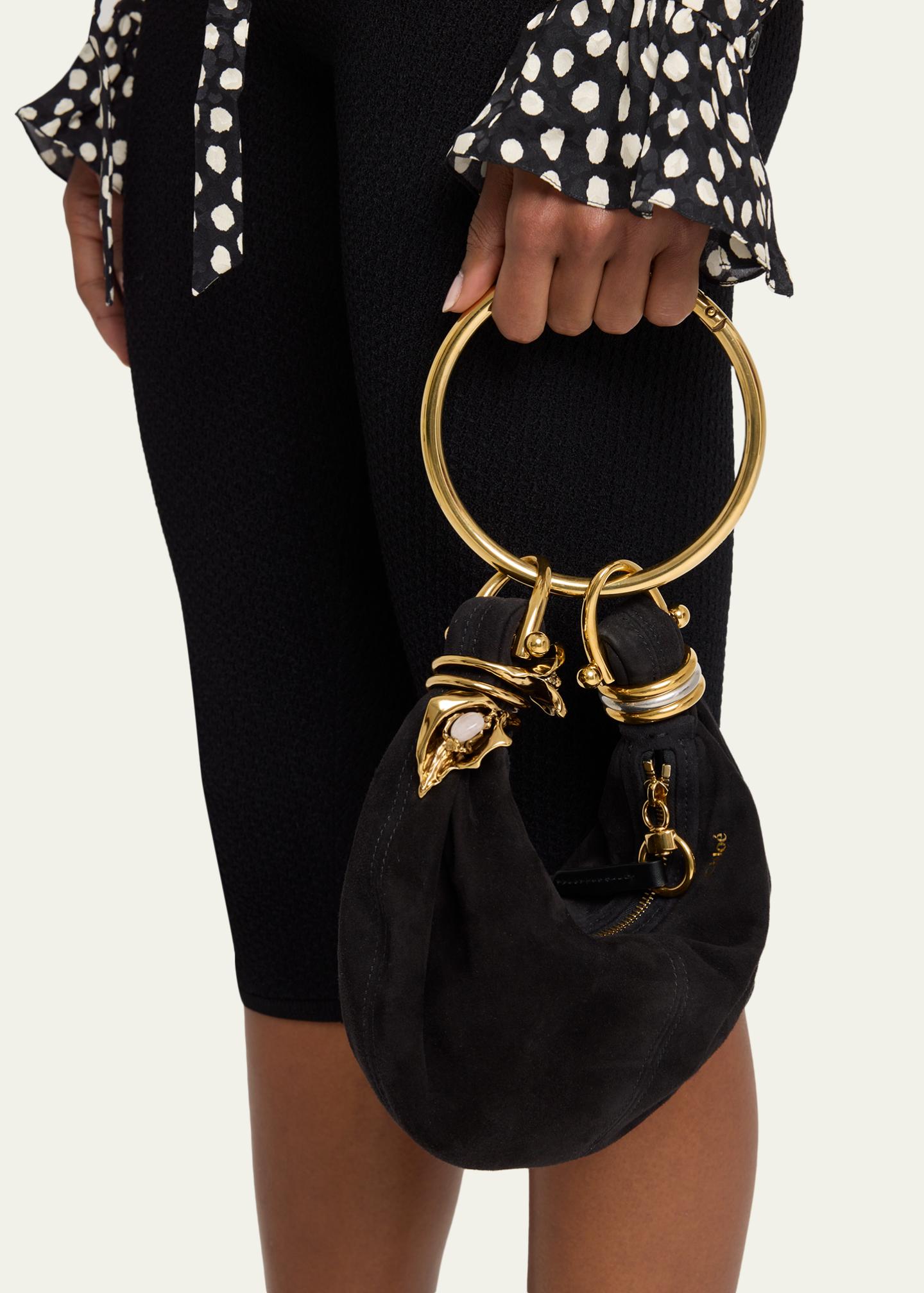 Chloe Sculptural Bracelet Bag in Suede - Bergdorf Goodman