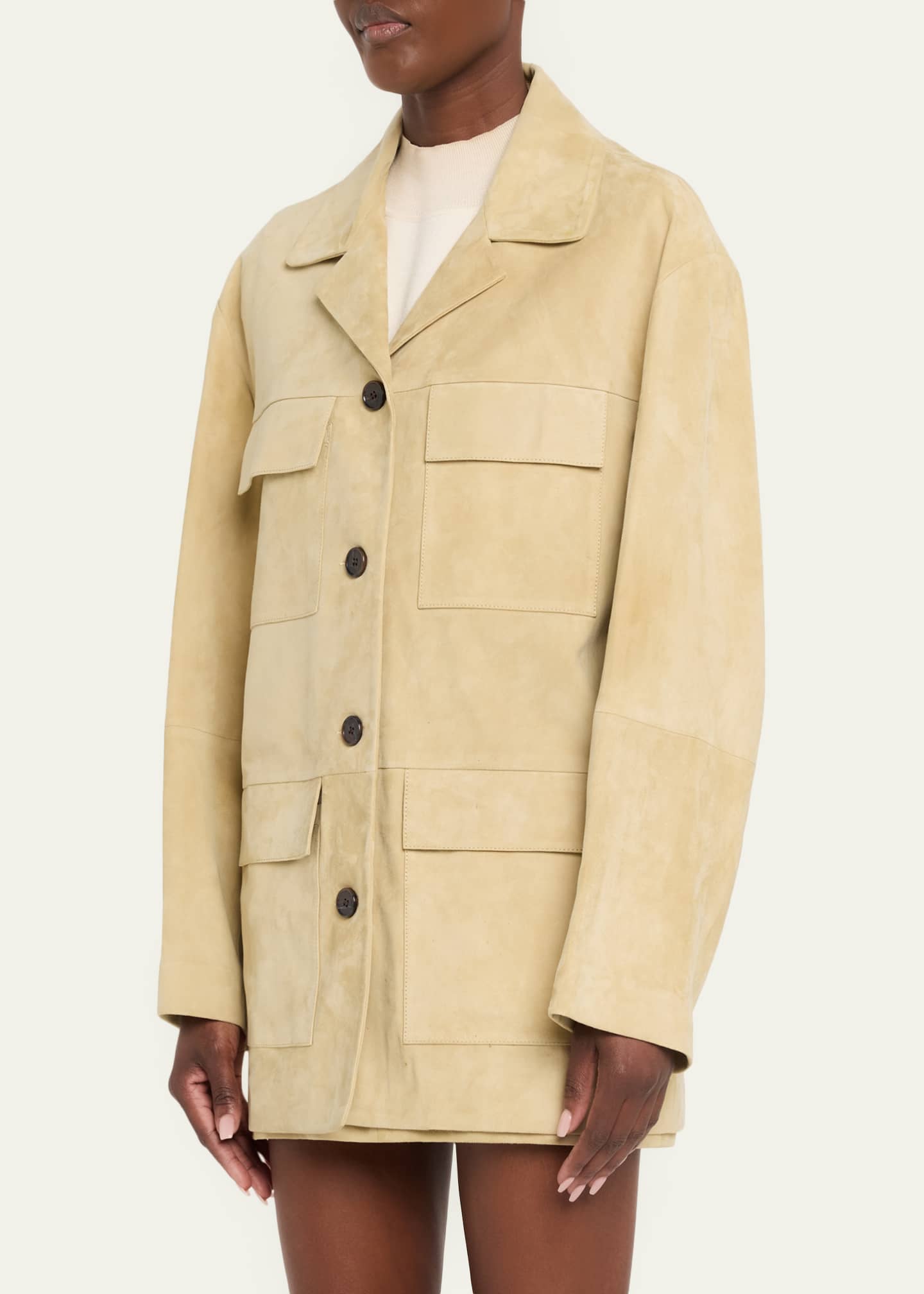 Arma Sendy Button-Down Suede Jacket - Bergdorf Goodman