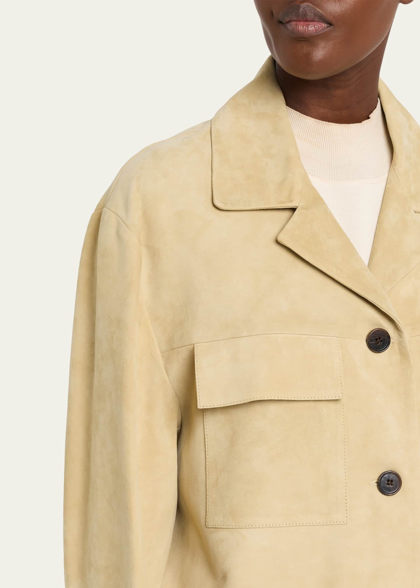 Arma Sendy Button-Down Suede Jacket - Bergdorf Goodman