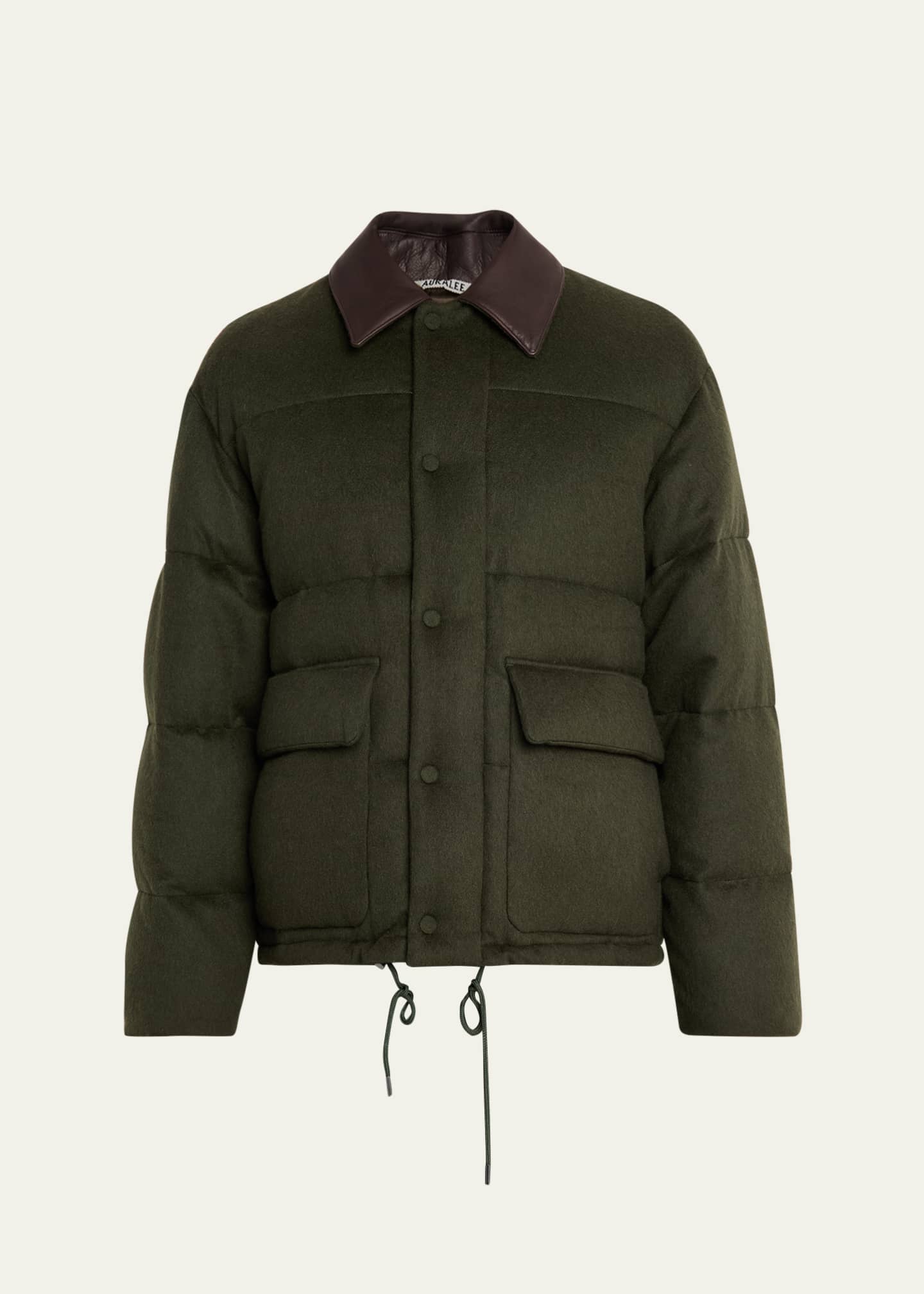 AURALEE Men's Quilted Wool Leather-Collar Jacket - Bergdorf Goodman