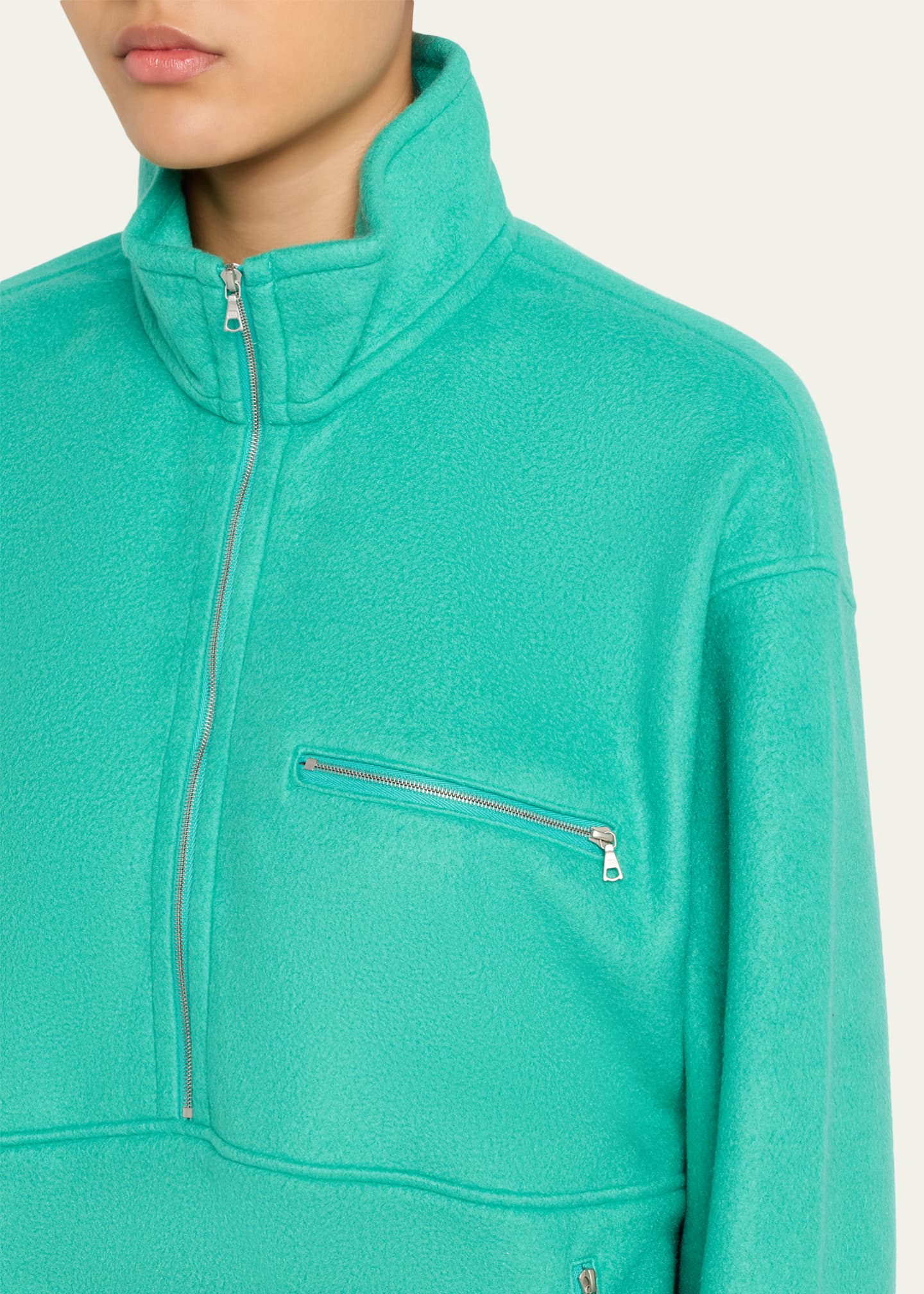 AURALEE Men's Fleece Half-Zip Sweater - Bergdorf Goodman