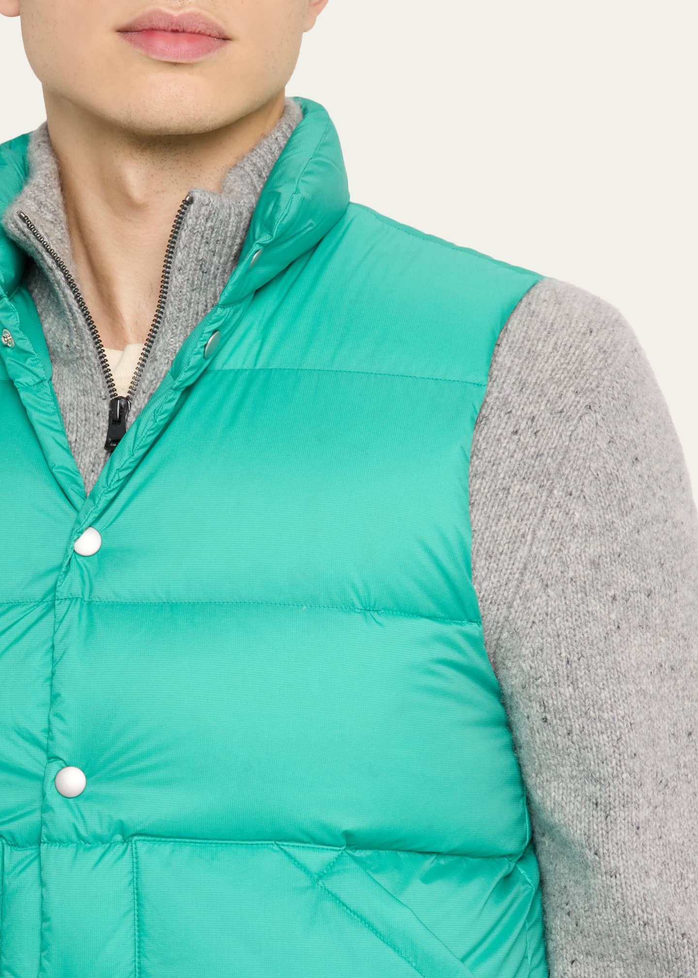AURALEE Men's Nylon Ripstop Puffer Vest - Bergdorf Goodman
