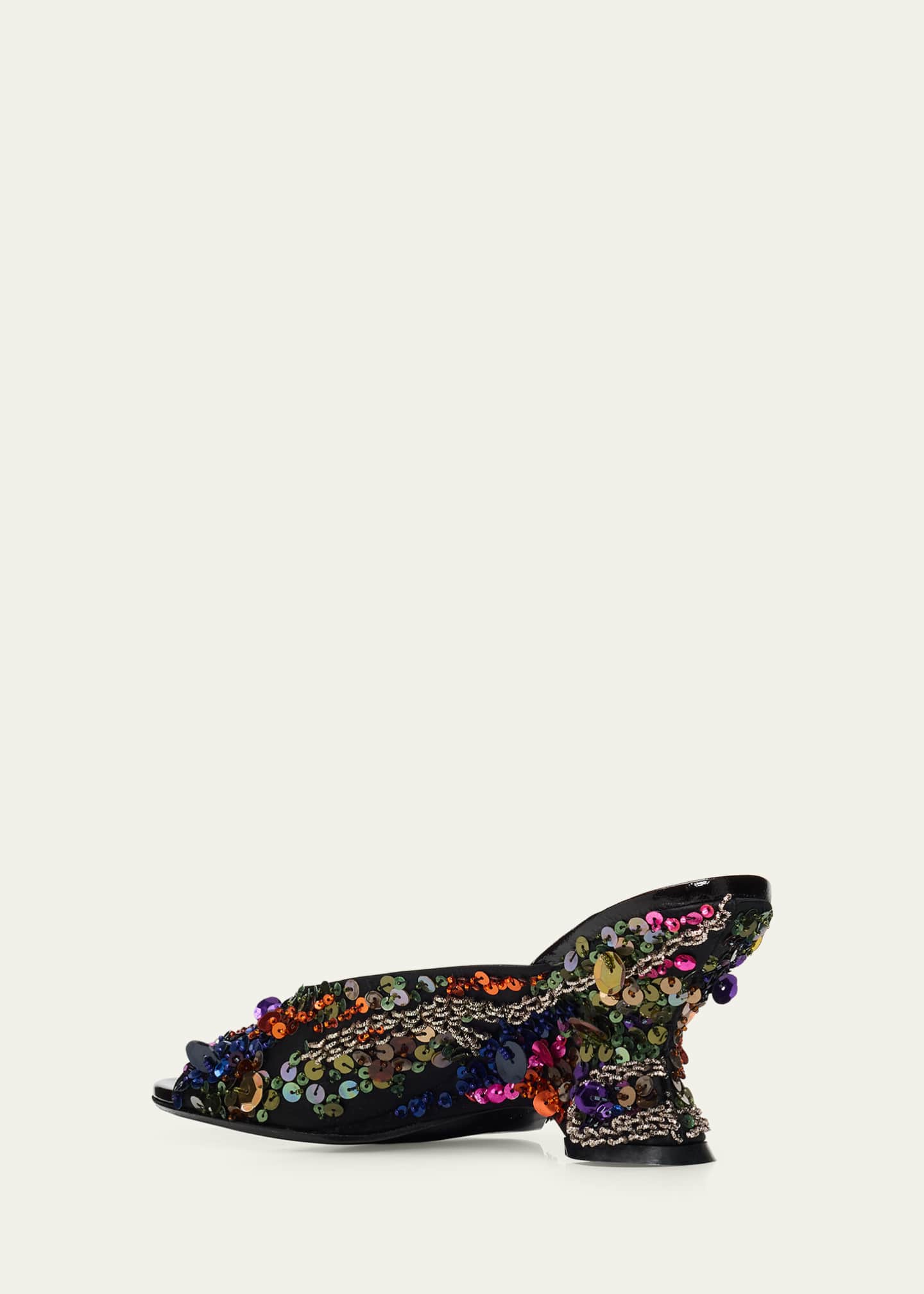 Dries Van Noten 75mm Embellished Satin Slide Sandals - Bergdorf