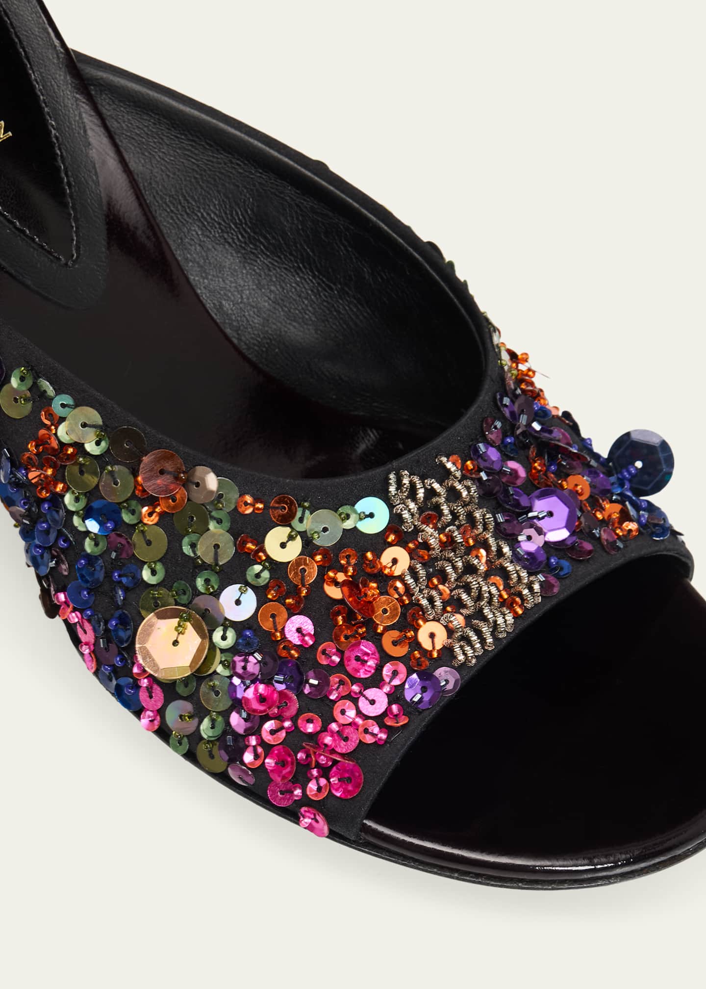 Dries Van Noten 75mm Embellished Satin Slide Sandals - Bergdorf