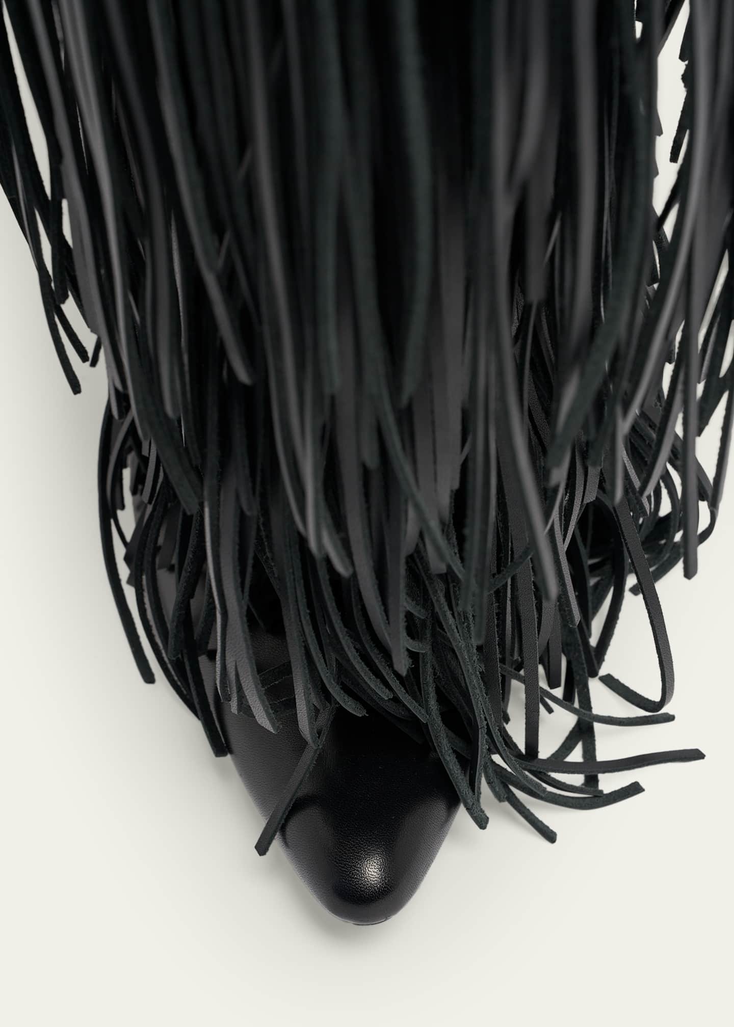 Balenciaga Avenue Fringe Leather Booties - Bergdorf Goodman