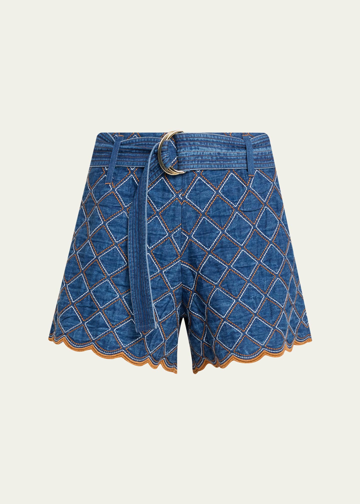 Cara Cara Violet Quilted Denim Shorts - Bergdorf Goodman