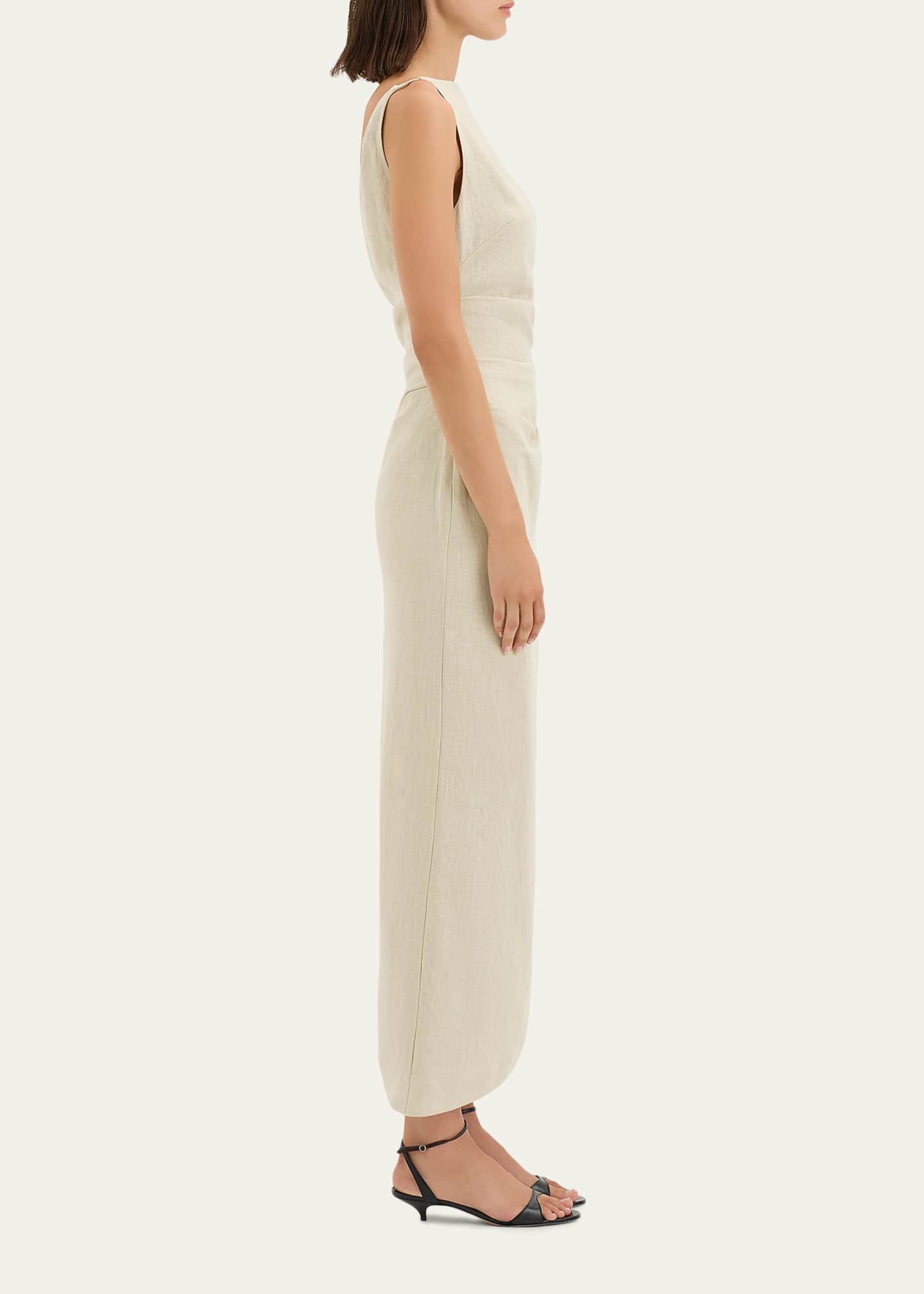 knee length dresses for ladies Raquel Allegra | Matte & Pebble Satin Lagos Midi Dress