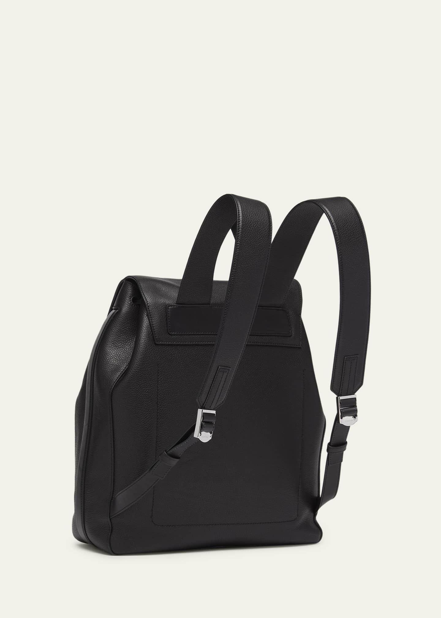 TOM FORD Men's Grained Leather T-Line Flap Backpack - Bergdorf Goodman