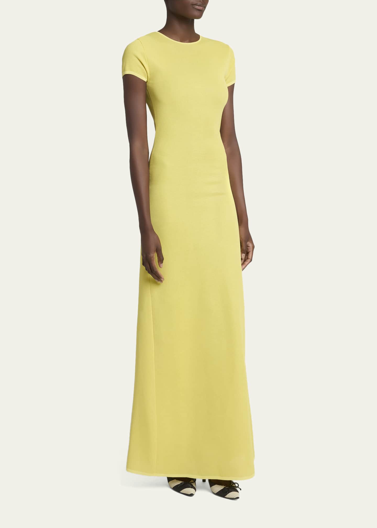 jacquemus knitted dress Jacquemus Short-sleeve Maxi Dress With Cut-out Detail