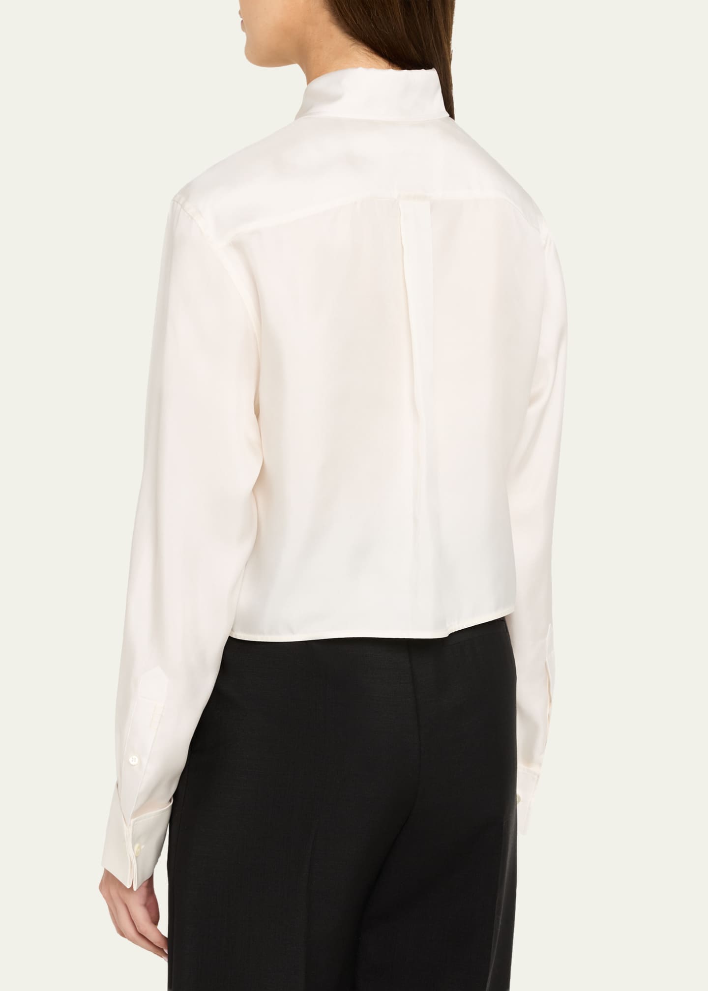 JW Anderson Silk Twill Crop Button-Down Shirt - Bergdorf Goodman
