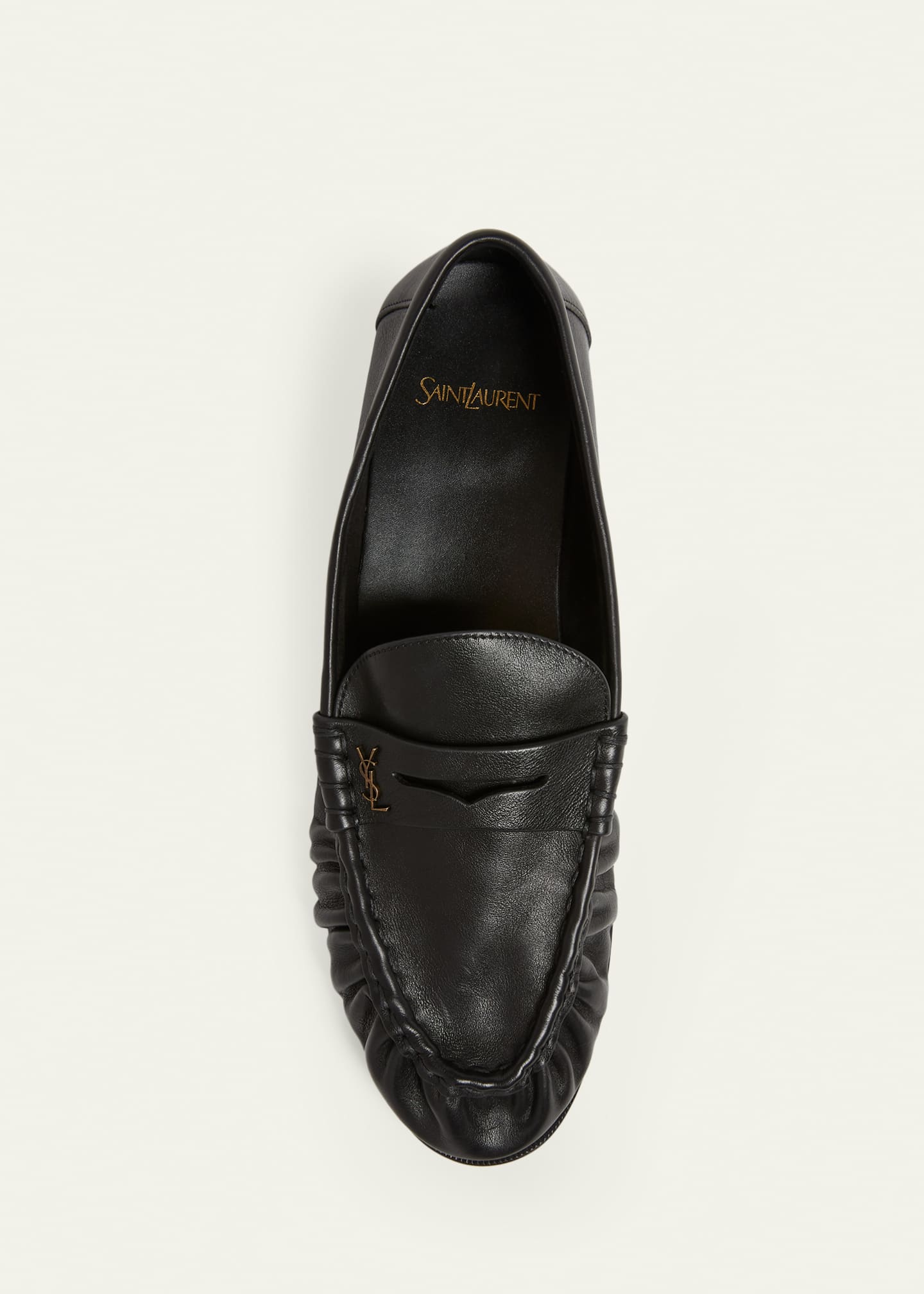Saint Laurent Men's Le Loafer Creased Leather Mules - Bergdorf Goodman