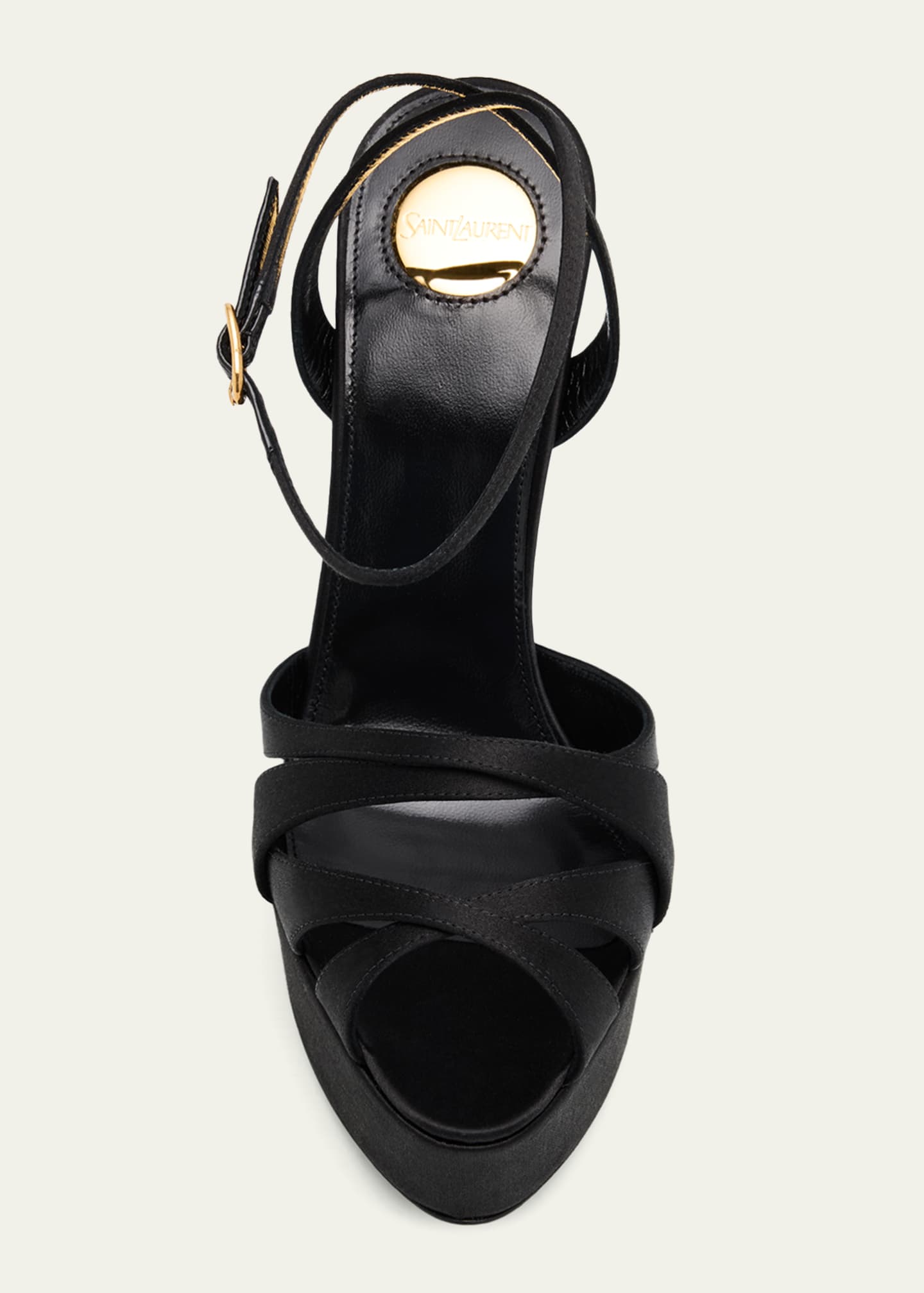 Saint Laurent 110mm Chandelle Satin Platform Sandals - Bergdorf