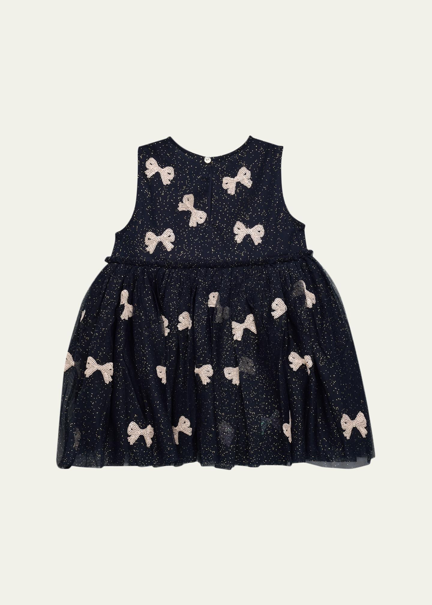 Konges Slojd Girl's Yvonne Sequined Bow Tulle Dress, Size 12M-6 ...