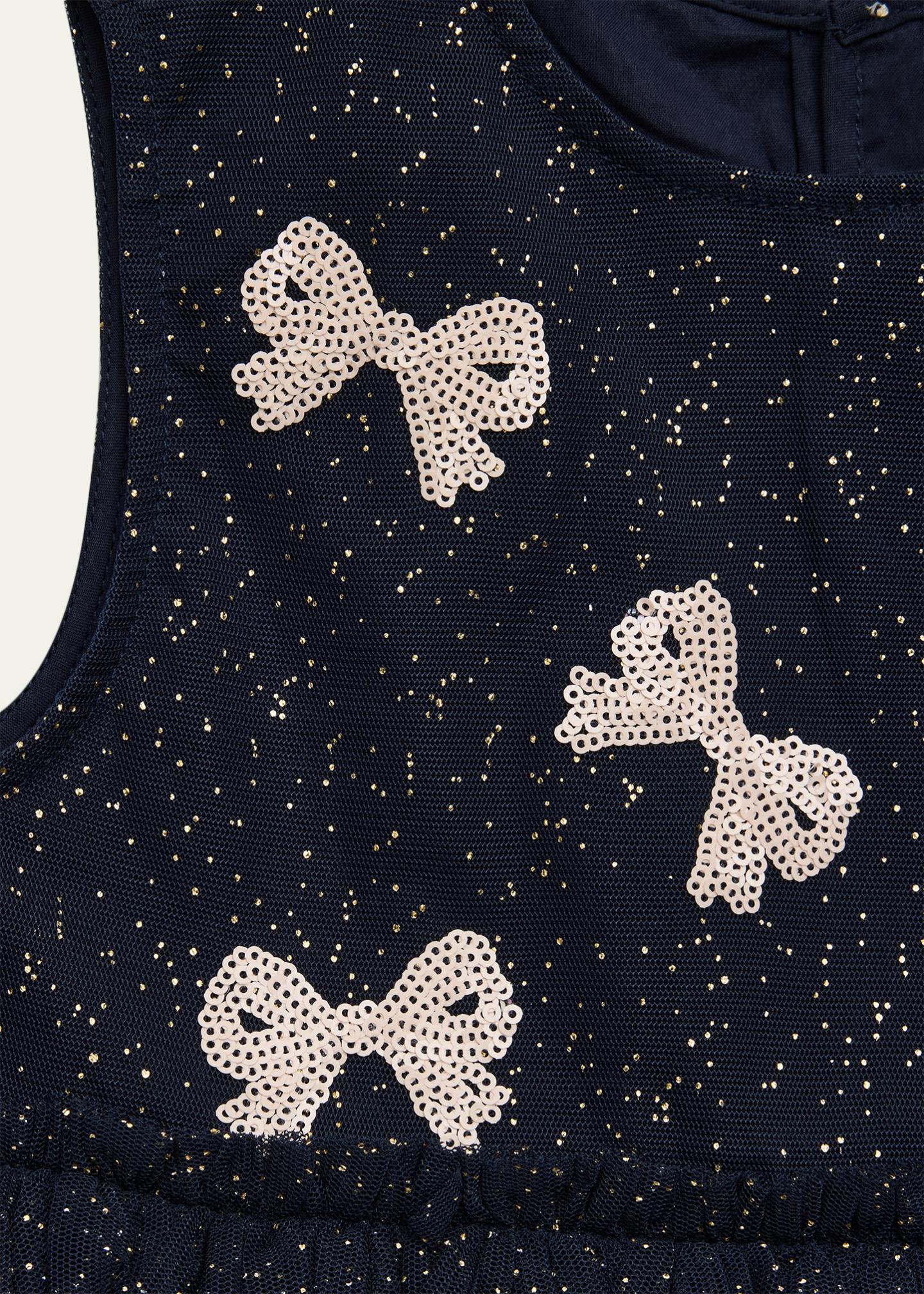 Konges Slojd Girl's Yvonne Sequined Bow Tulle Dress, Size 12M-6 ...