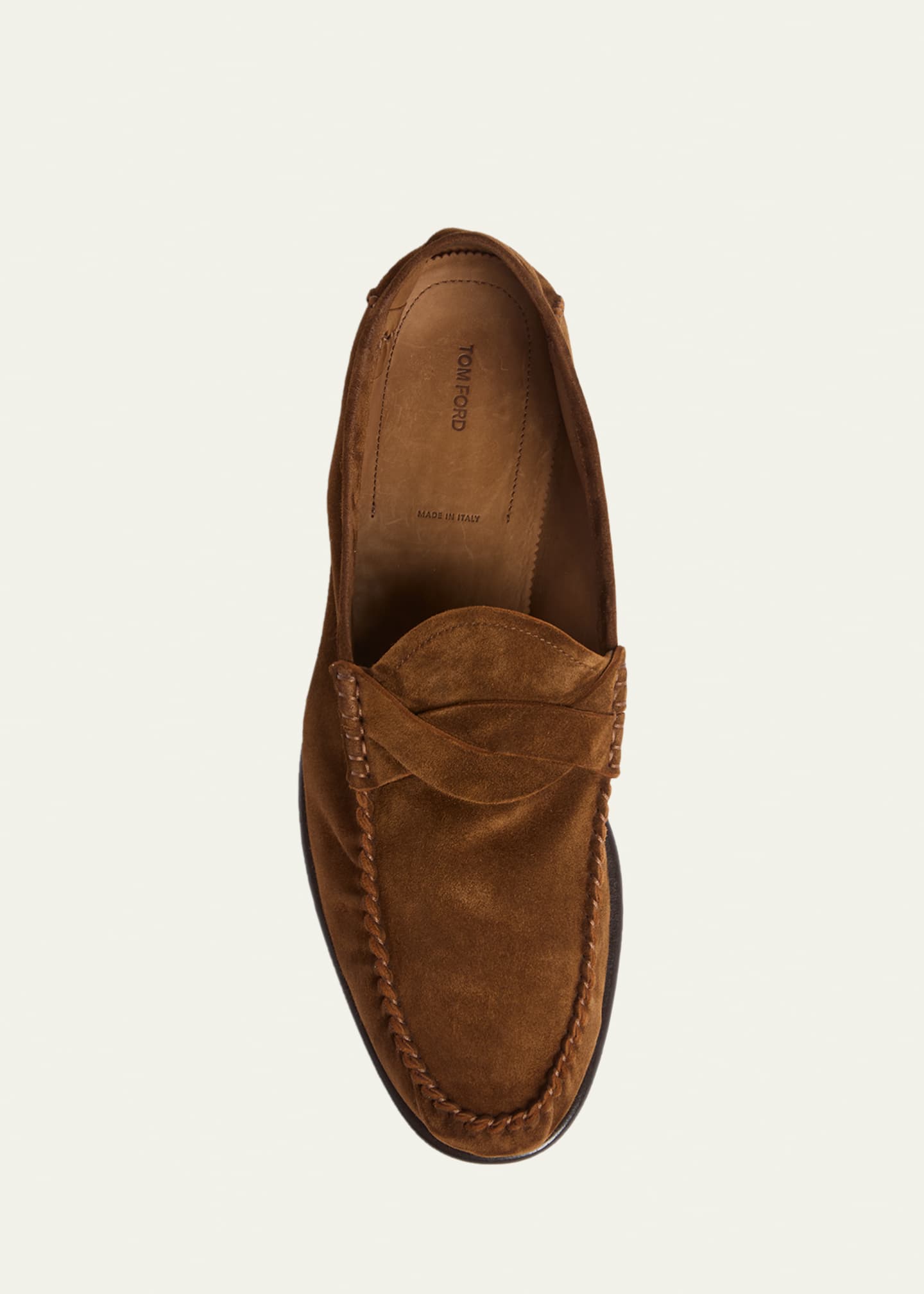 TOM FORD Men's Ripley Suede Twist-Strap Loafers - Bergdorf Goodman