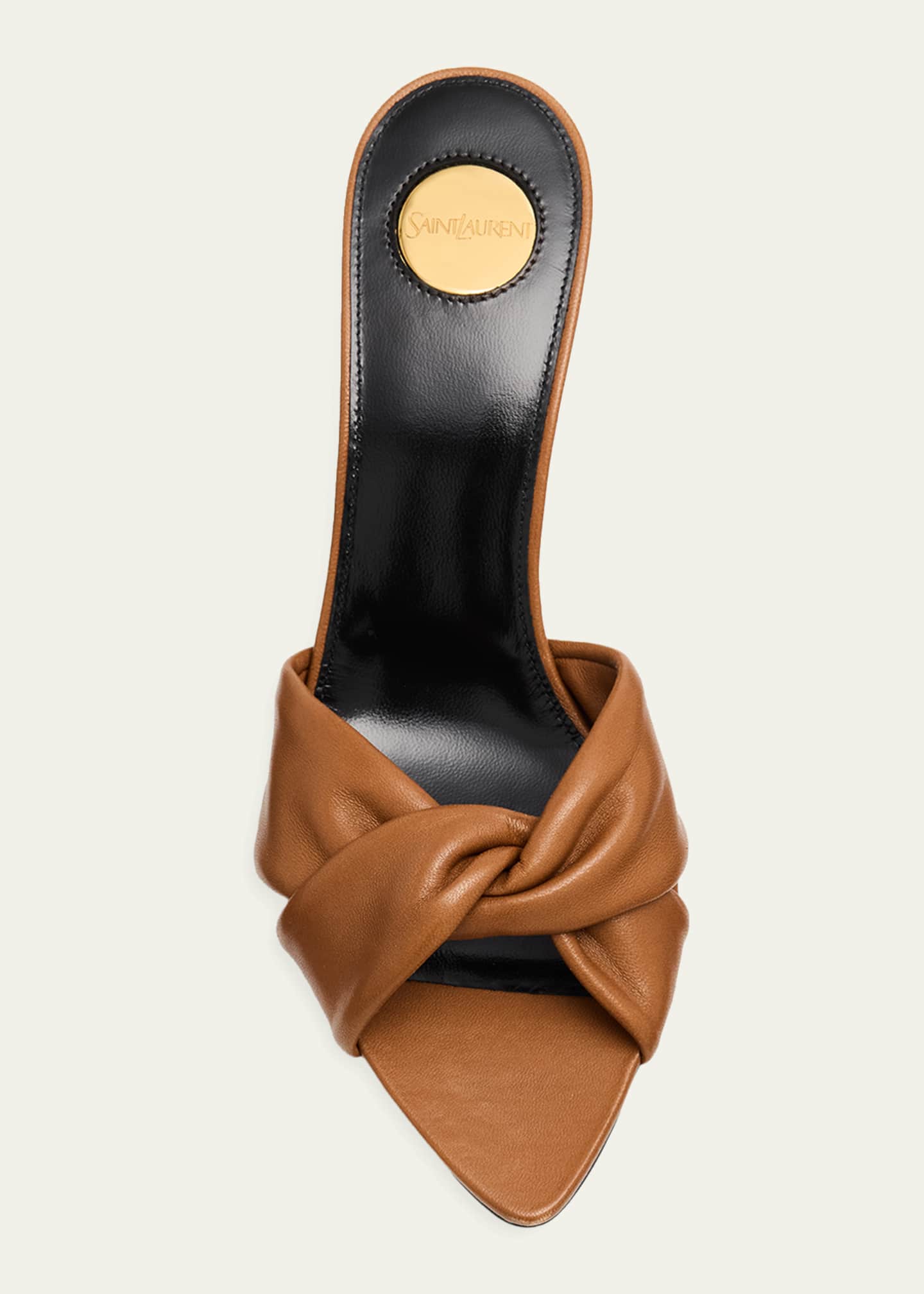 Saint Laurent 75mm Franciane Leather Mule Sandals - Bergdorf Goodman