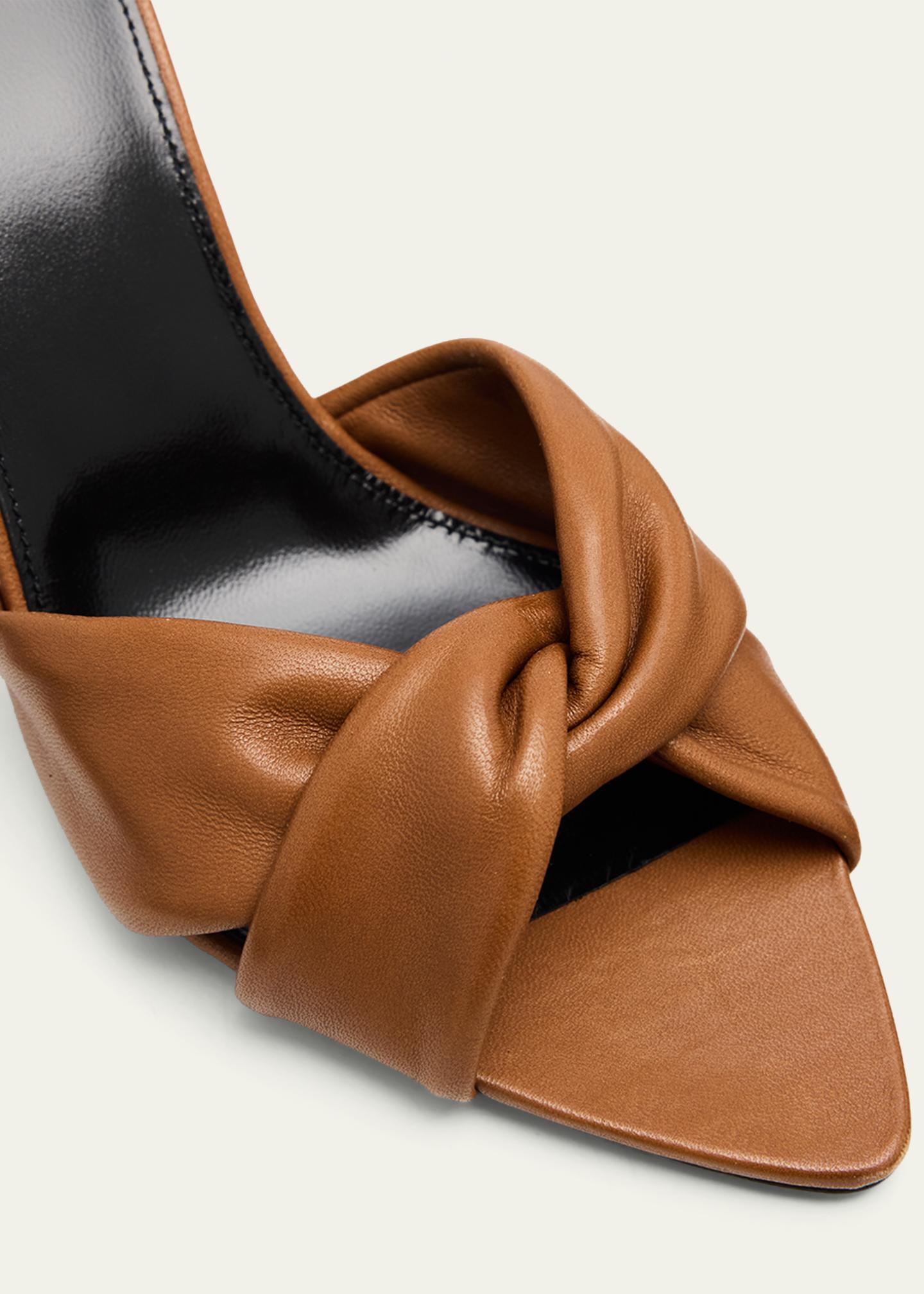 Saint Laurent 75mm Franciane Leather Mule Sandals - Bergdorf Goodman