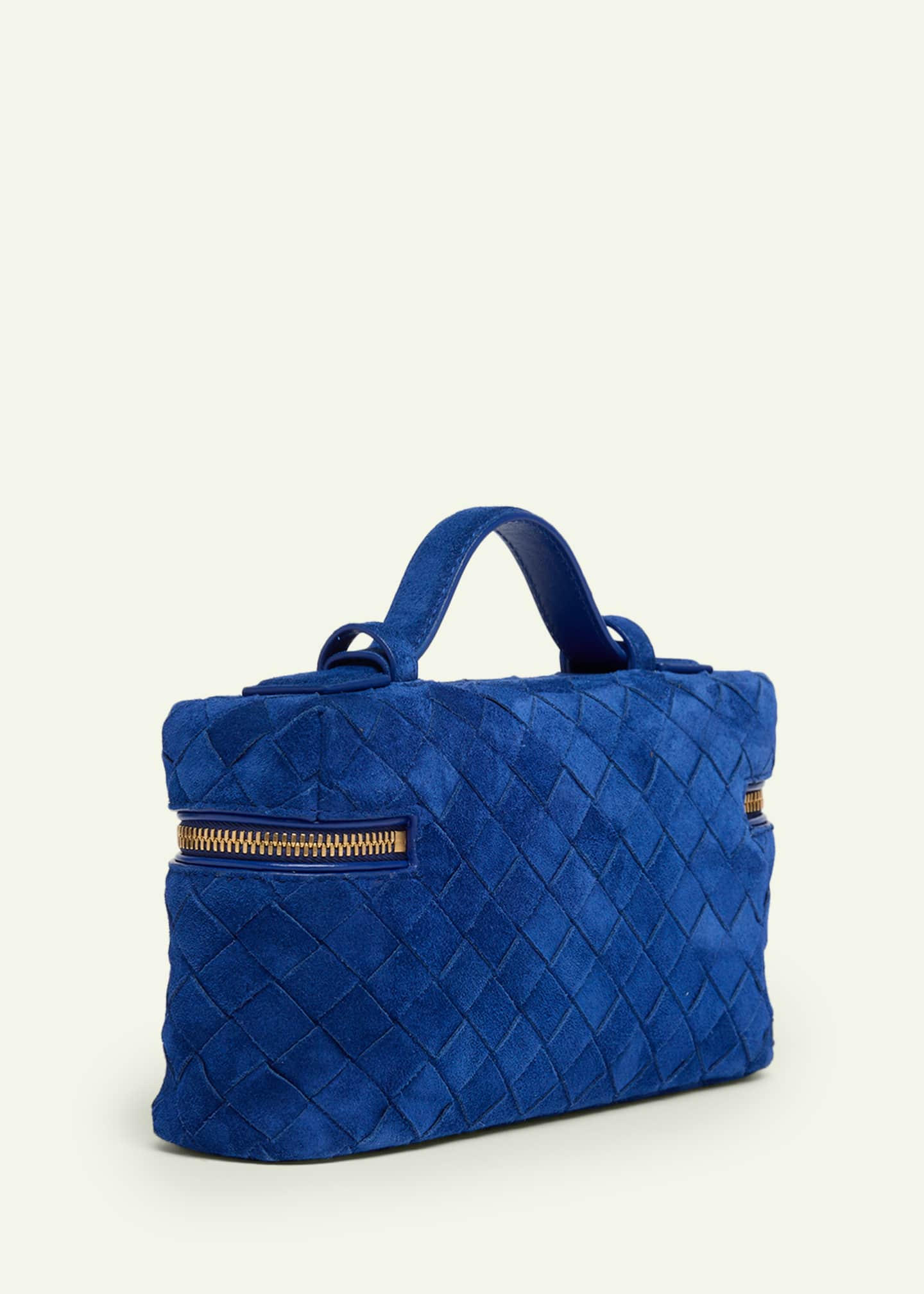 Bottega Veneta Bang Bang Vanity Intrecciato Suede Top-Handle Bag