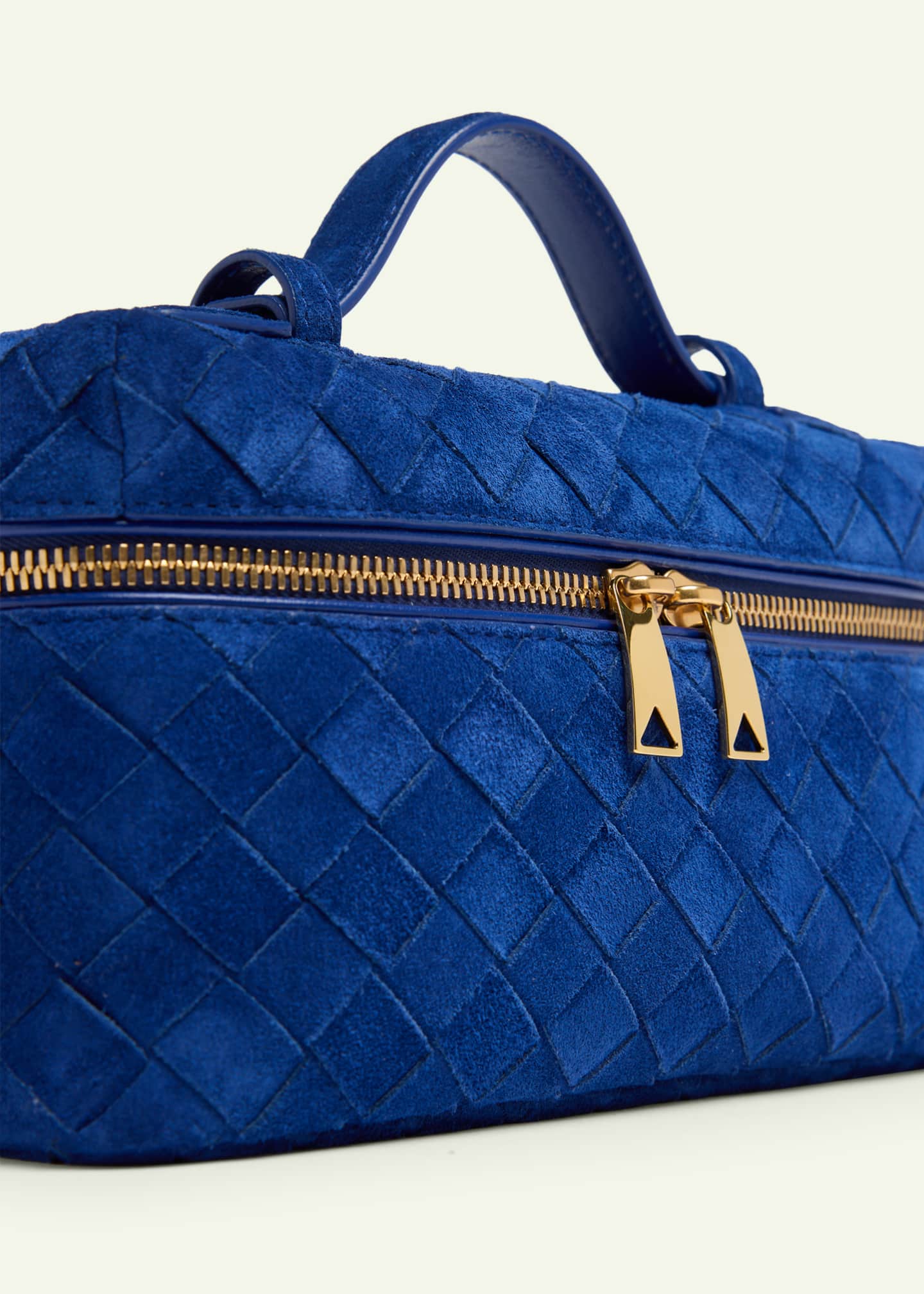Bottega Veneta Bang Bang Vanity Intrecciato Suede Top-Handle Bag