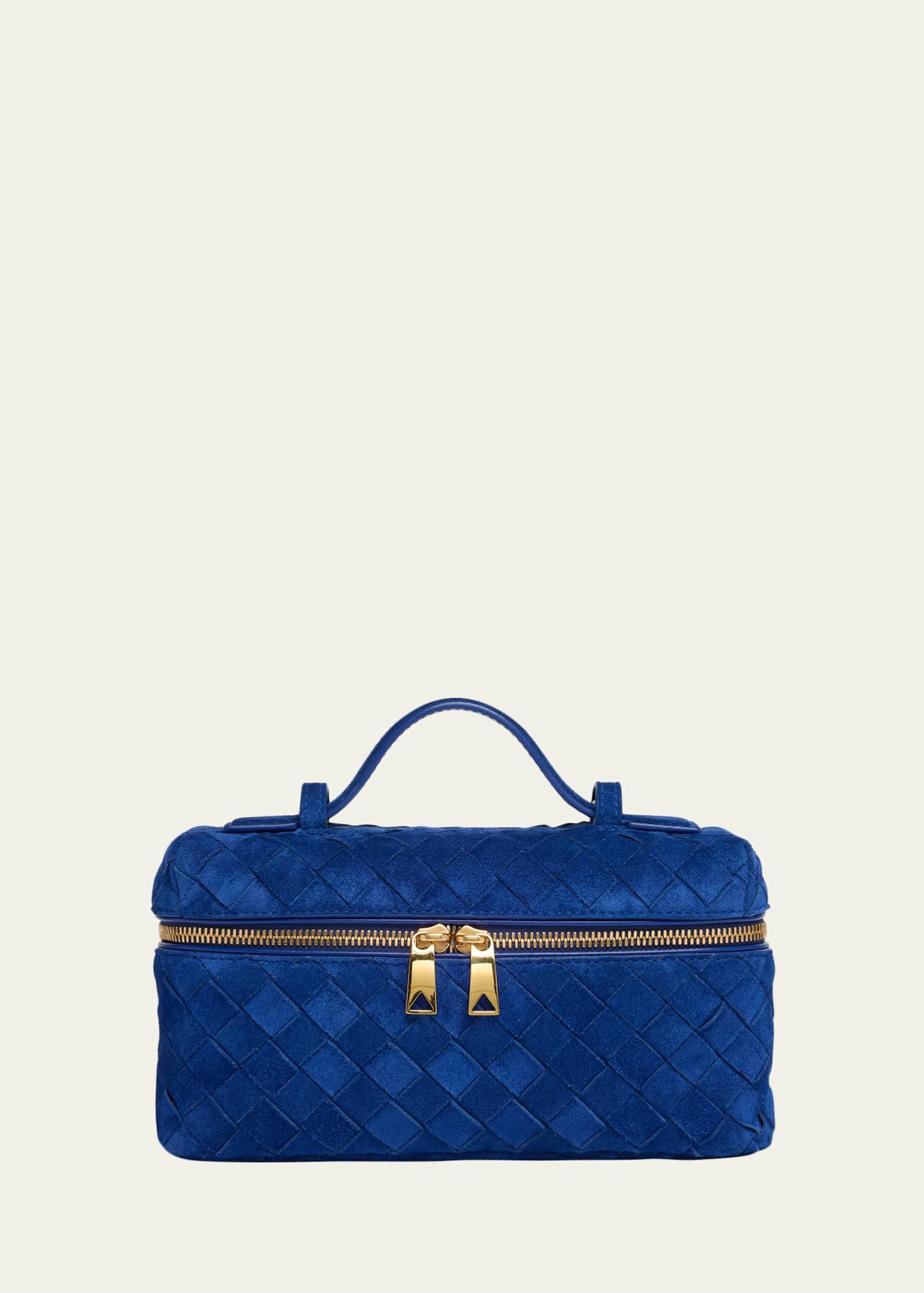 Bottega Veneta Bang Bang Vanity Intrecciato Suede Top-Handle Bag