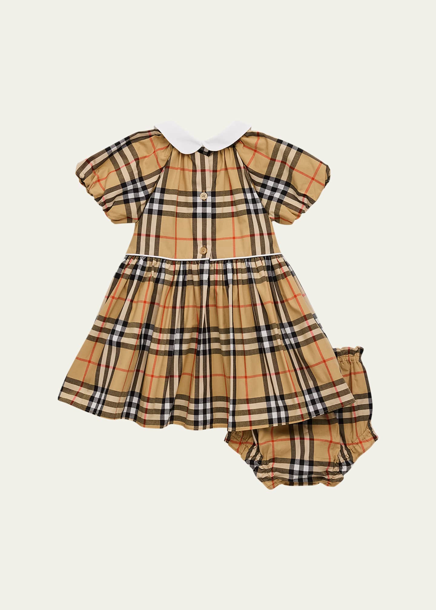 Burberry Girl's Check Cotton Dress with Bloomers, Size 1M-18M