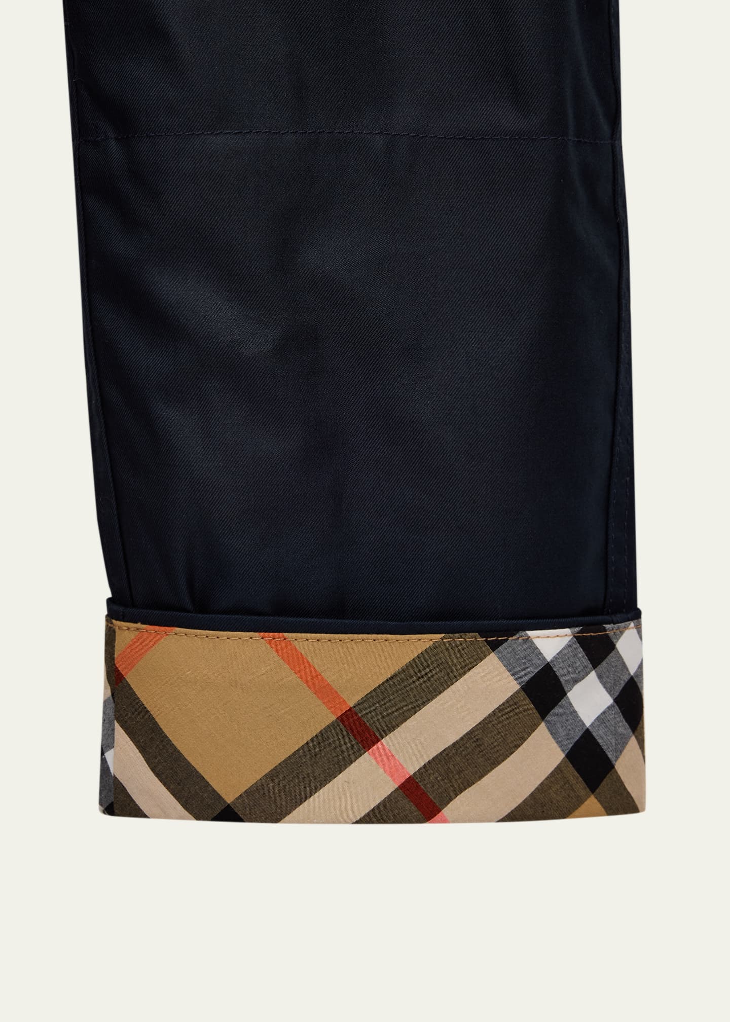 Burberry Kid's Check Turn-Up Cotton Trousers, Size 3-14 - Bergdorf