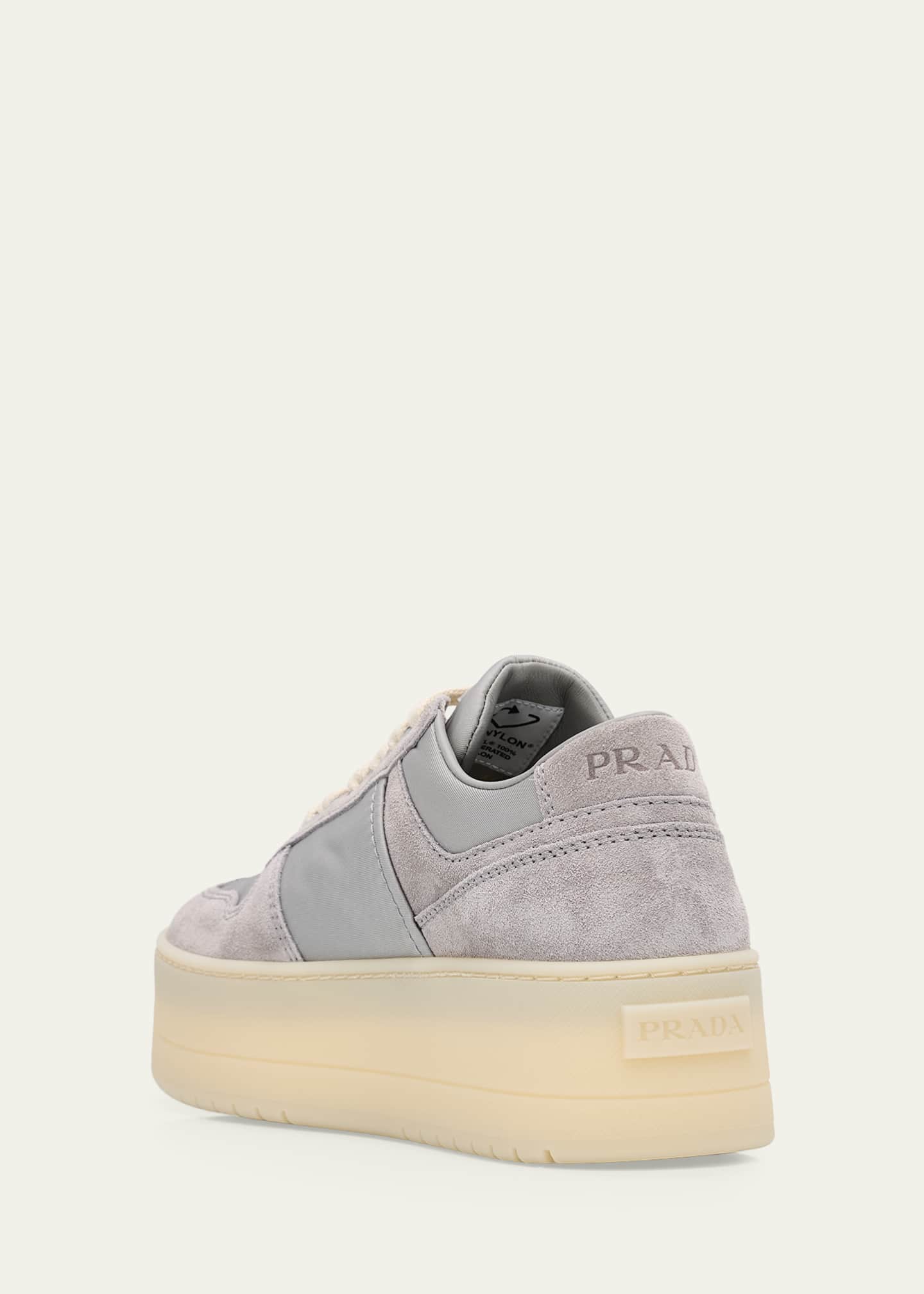Prada Downtown Bold Re-Nylon and Suede Platform Sneakers