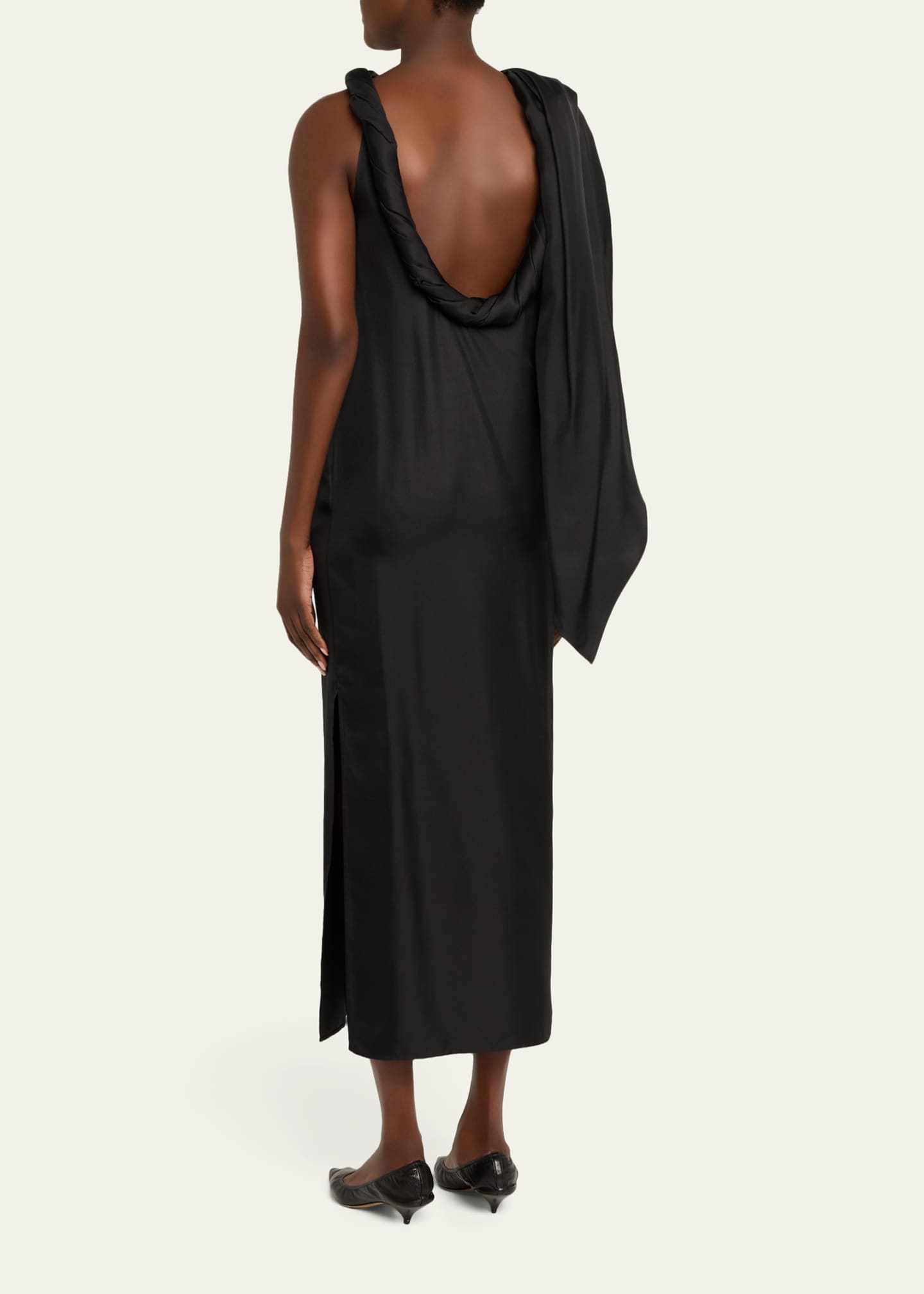 loulou satin dress Loulou de Saison Susan Twisted Satin Dress, Ivory, Women's, Large, Cocktail & Party Wedding Guest Dresses Satin & Silk Dresses